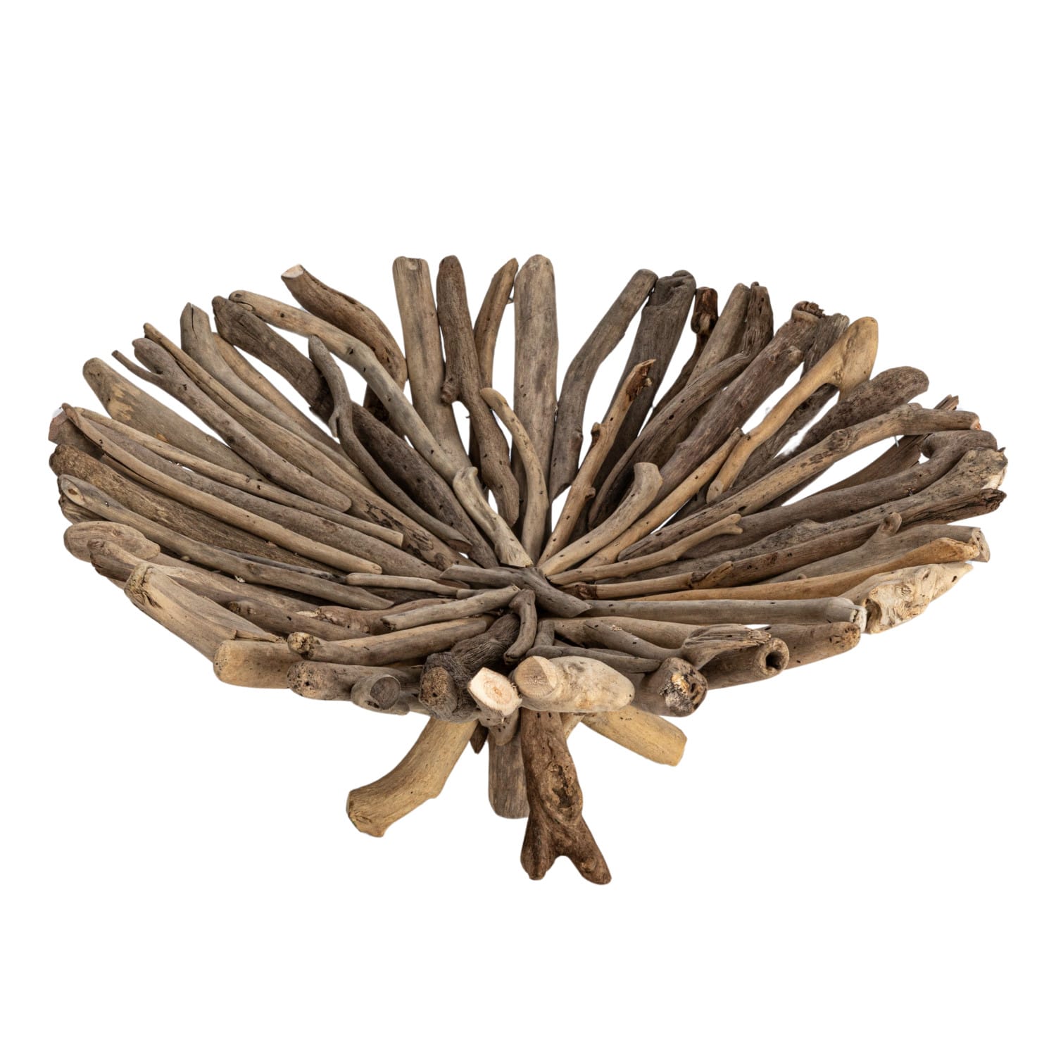 Hello Honey® 18" Natural Round Handmade Driftwood Footed Tray