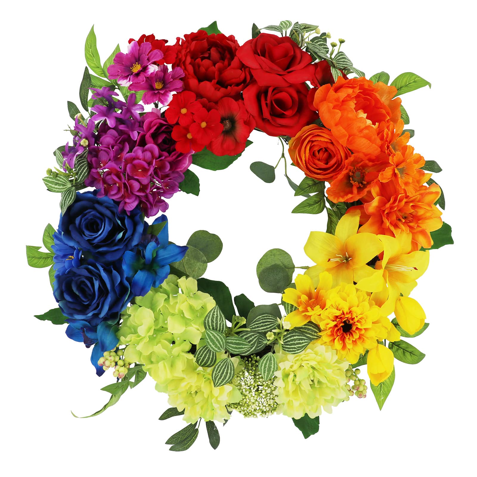 24&#x22; Multicolour Pride Flower Wreath by Celebrate It&#xAE;