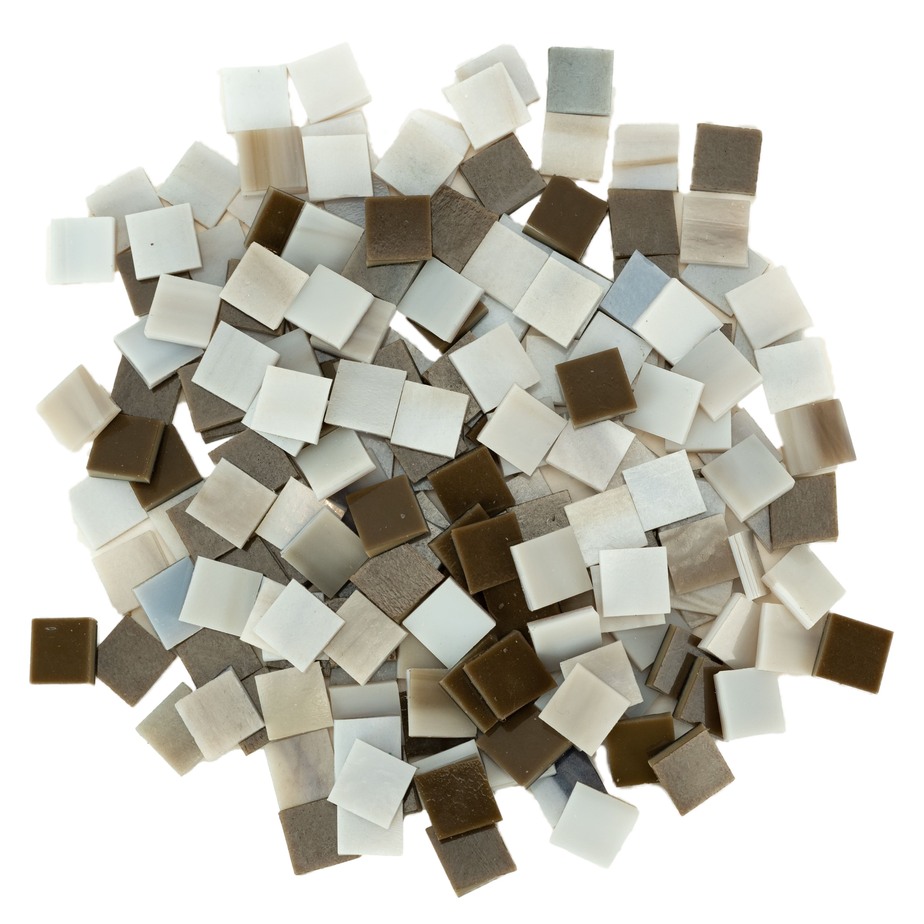 Oceanside Compatible&#x2122; Small Neutral Mosaic Stained Glass Squares, 8oz.