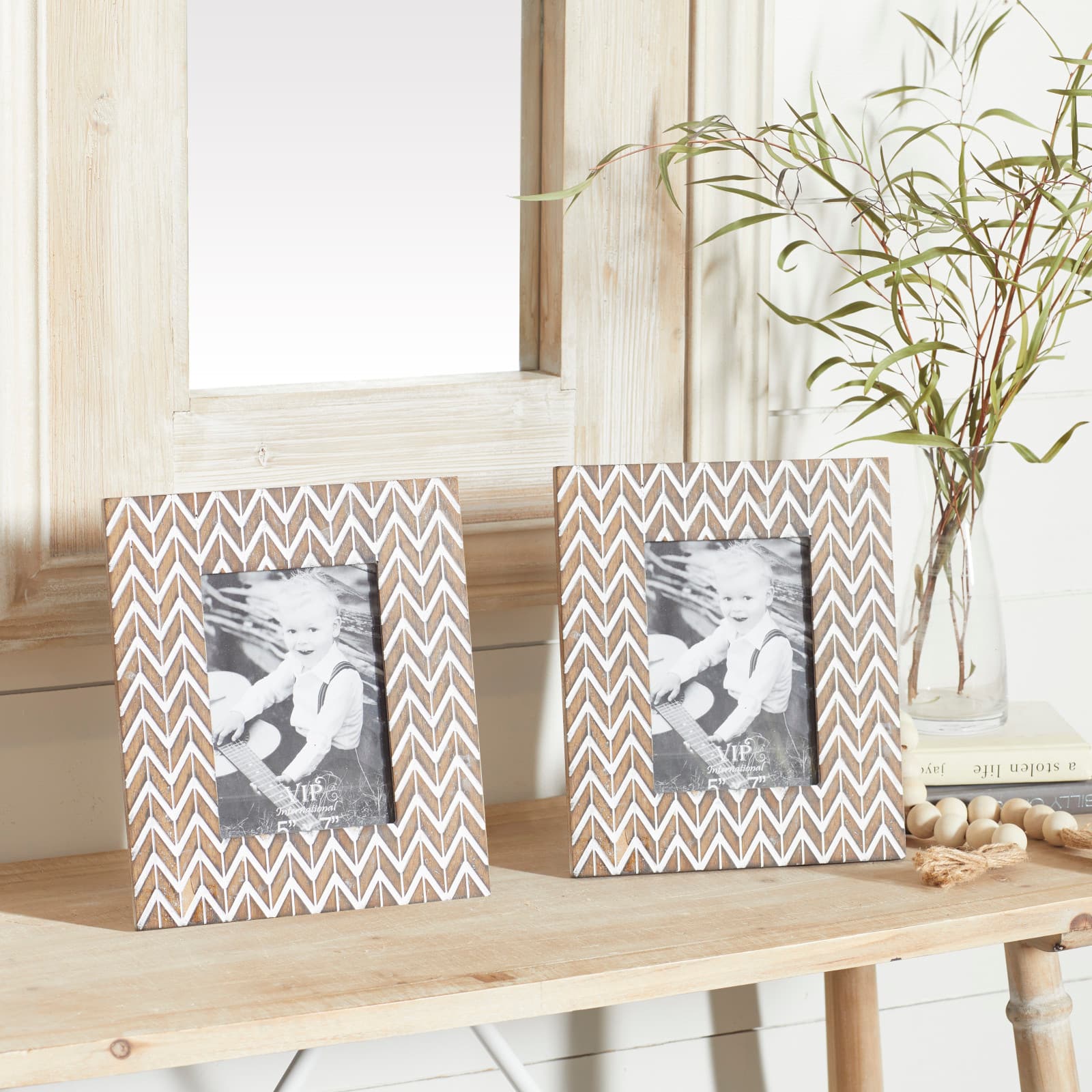2 Pack Brown & White Modern 9" x 10" Frame