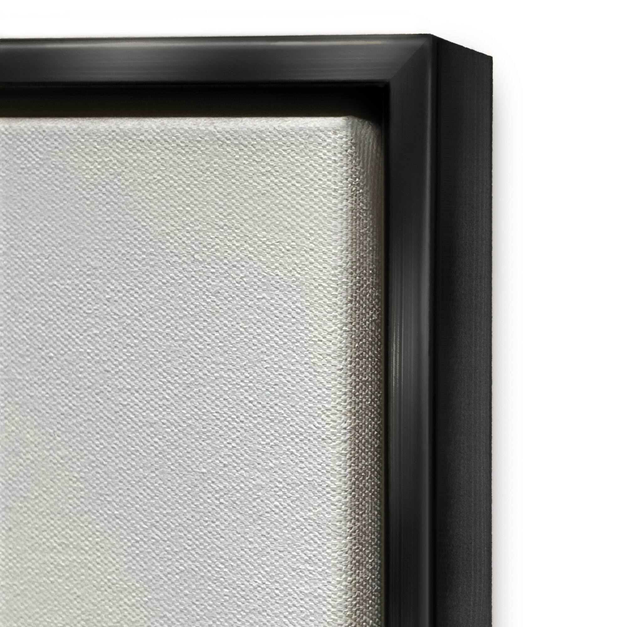 Stupell Industries Round Blue Evil Eye Pattern Dotted Detail Framed Floater Canvas Wall Art