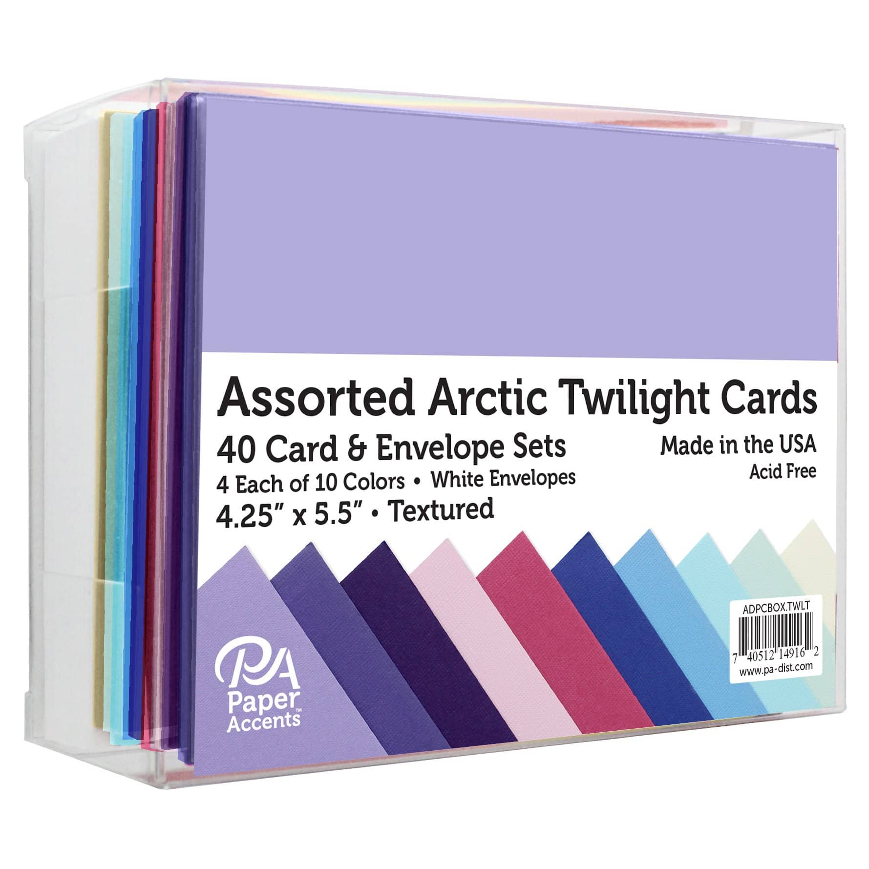 PA Paper™ Accents Textured Artic Twilight Card & Envelope Set, 4.25" x 5.5"
