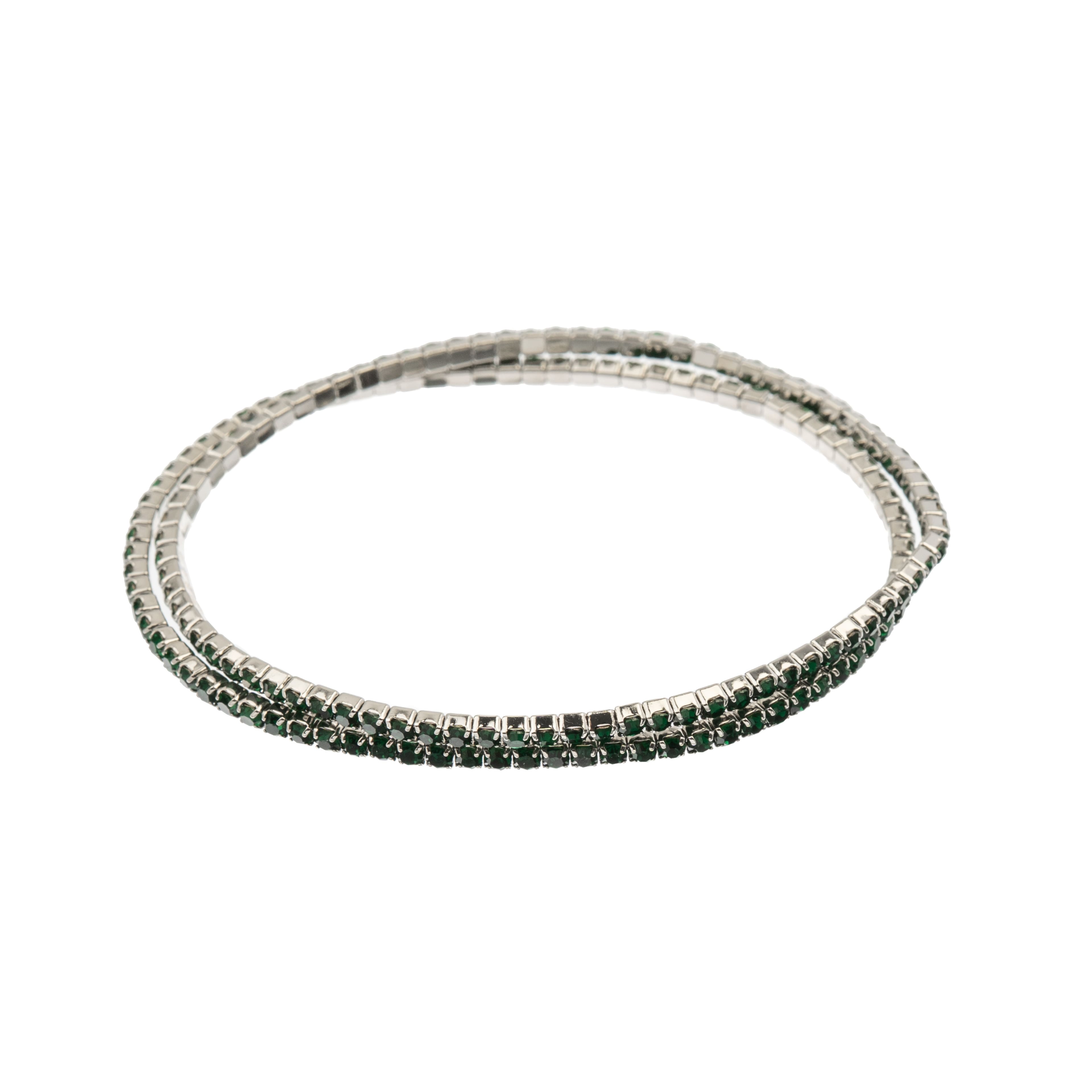 Crystal Lane DIY Silver & Emerald Rhinestones Bracelets, 2ct.