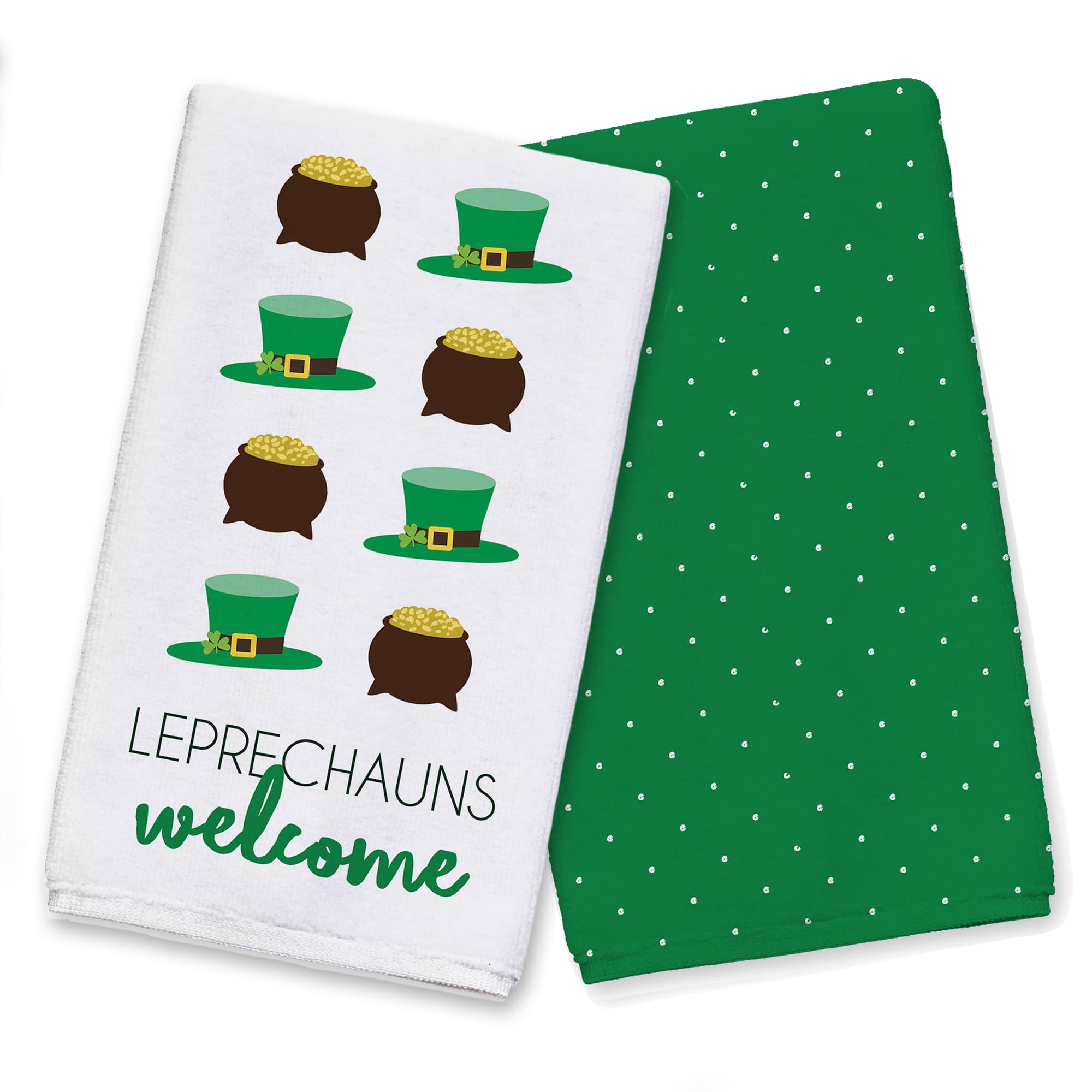 Leprechauns Welcome St. Patrick&#x27;s Day Tea Towel Set