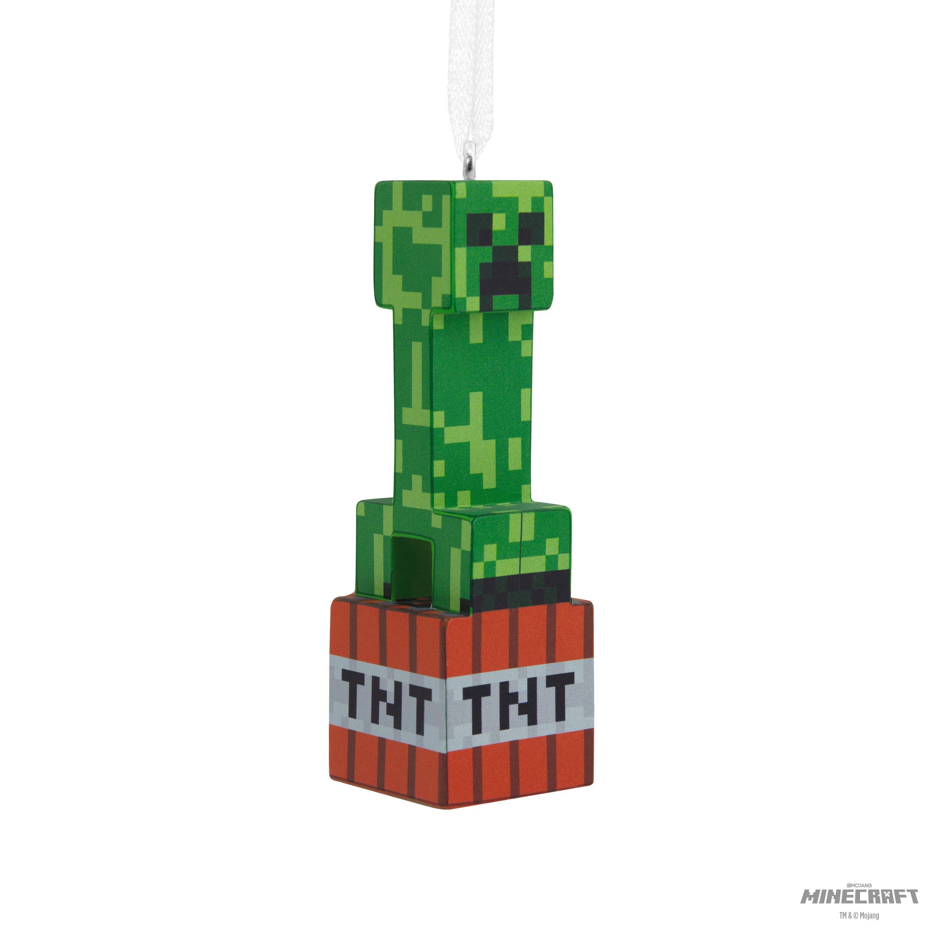 Minecraft 3.5&#x22; Creeper on TNT Christmas Ornament