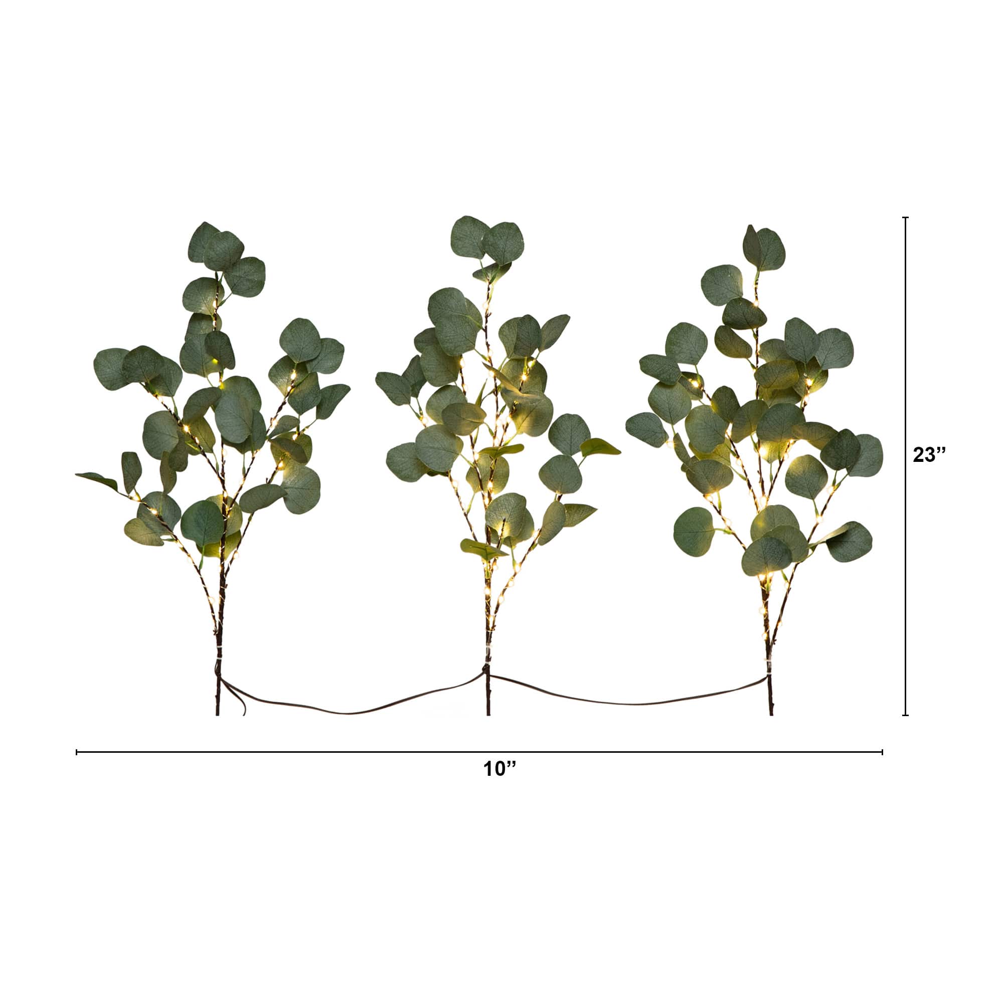 23&#x22; Pre-Lit Eucalyptus Branch Stem Set