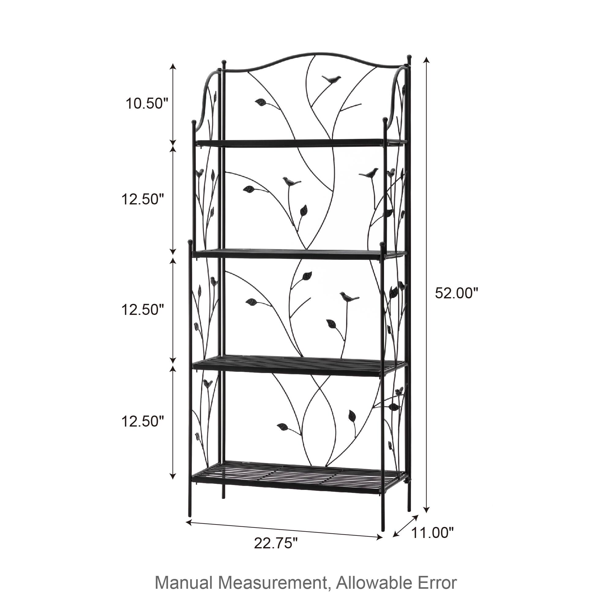 Glitzhome&#xAE; 4ft. Metal 4-Tiered Rectangular Shelf Stand