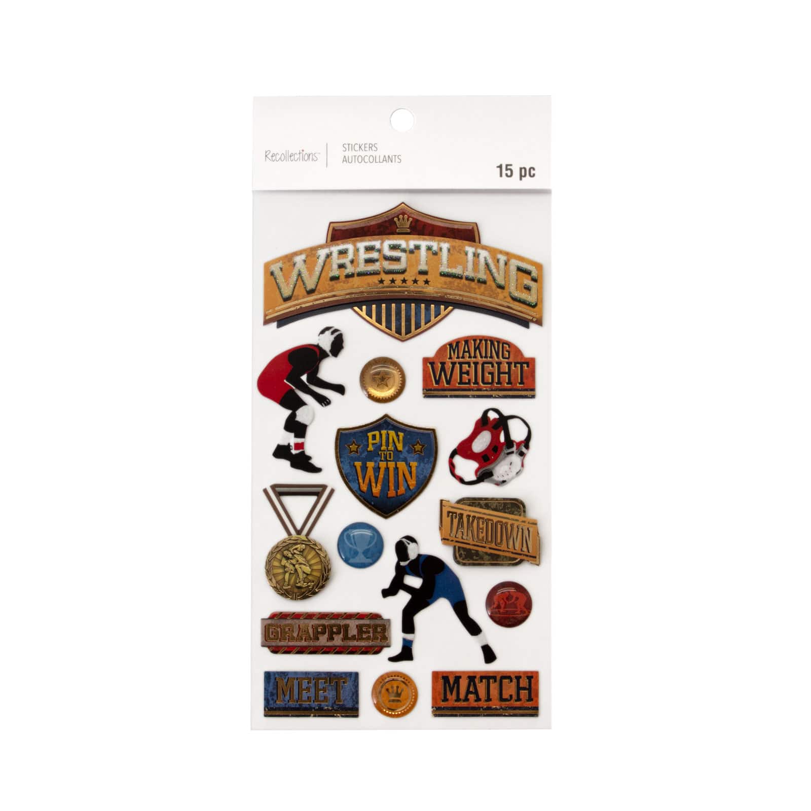 12 Pack: Wrestling Stickers by Recollections&#x2122;
