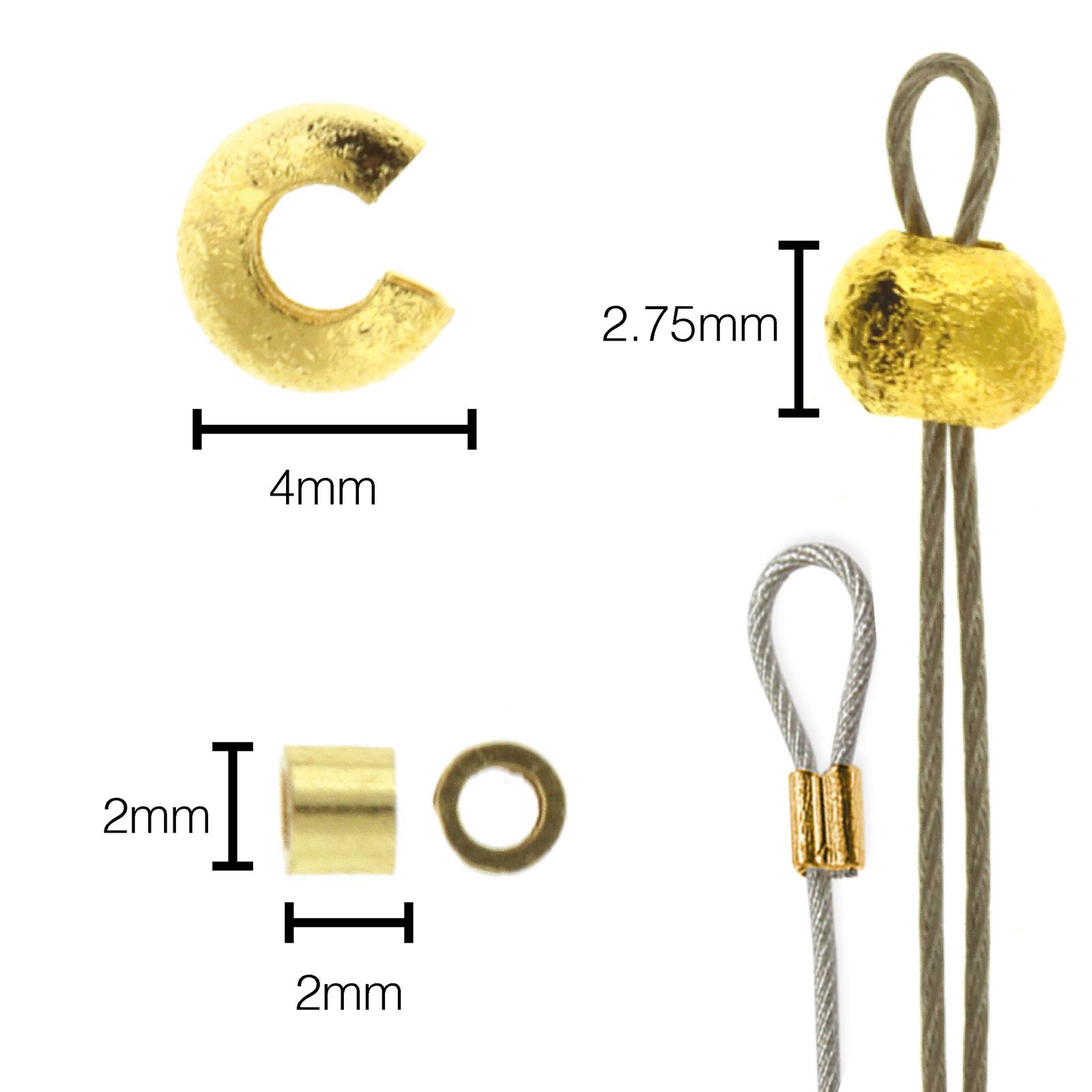 The Beadsmith® Basic Elements™ Gold-Plated Stardust Crimp Tubes & 4mm Covers