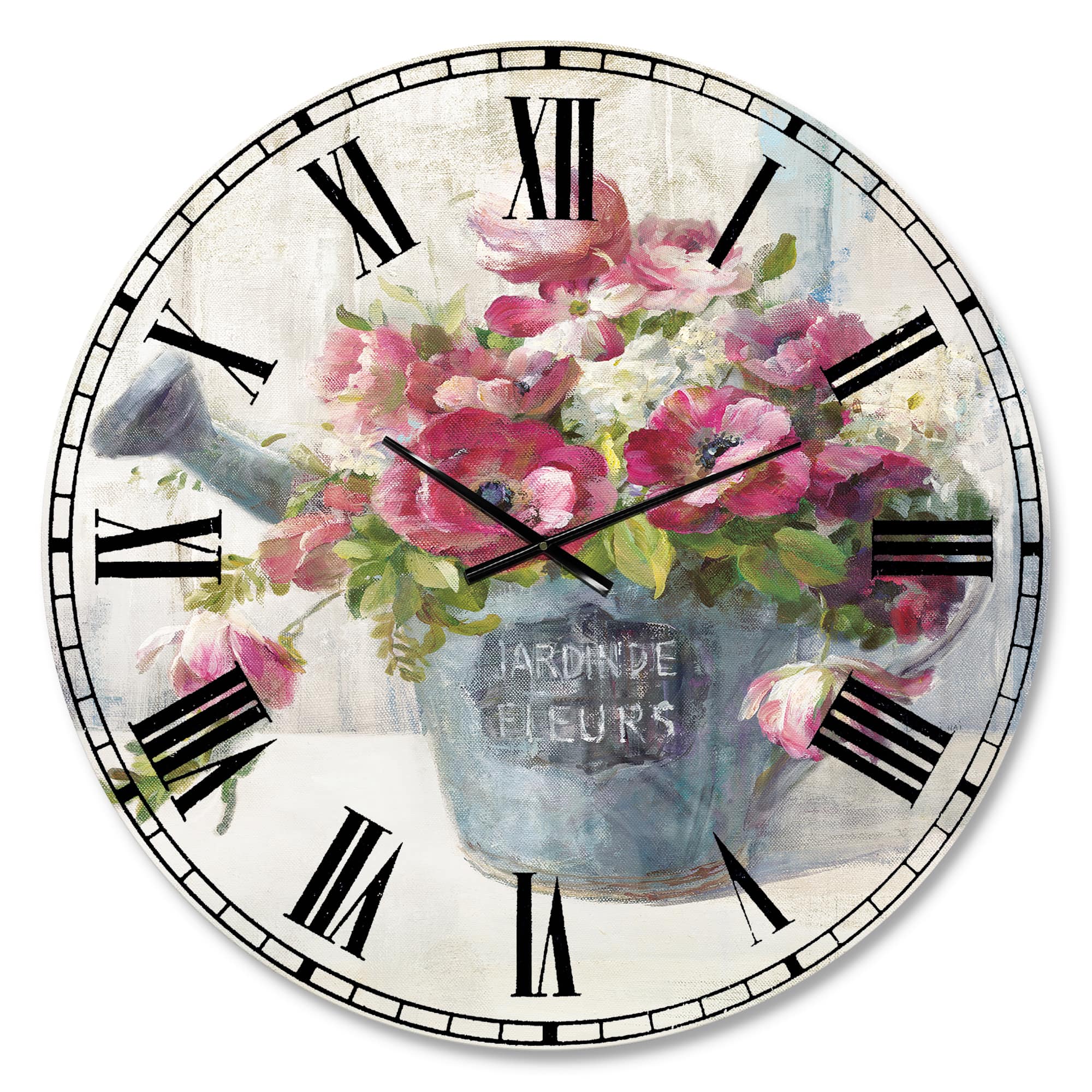 Designart Maison Des Fleurs I Farmhouse Wall Clock