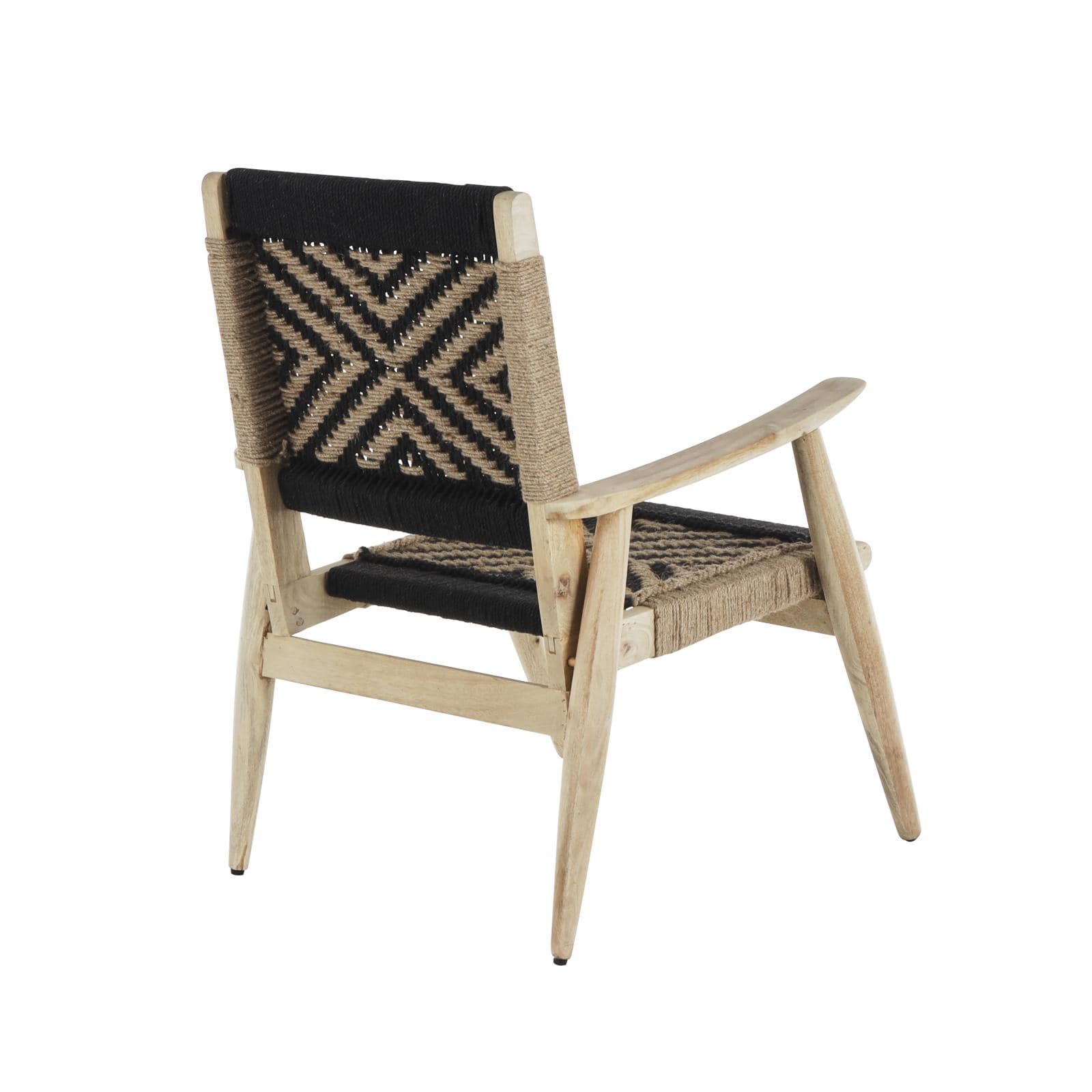 24" x 33" Black Jute Rope Woven Accent Chair