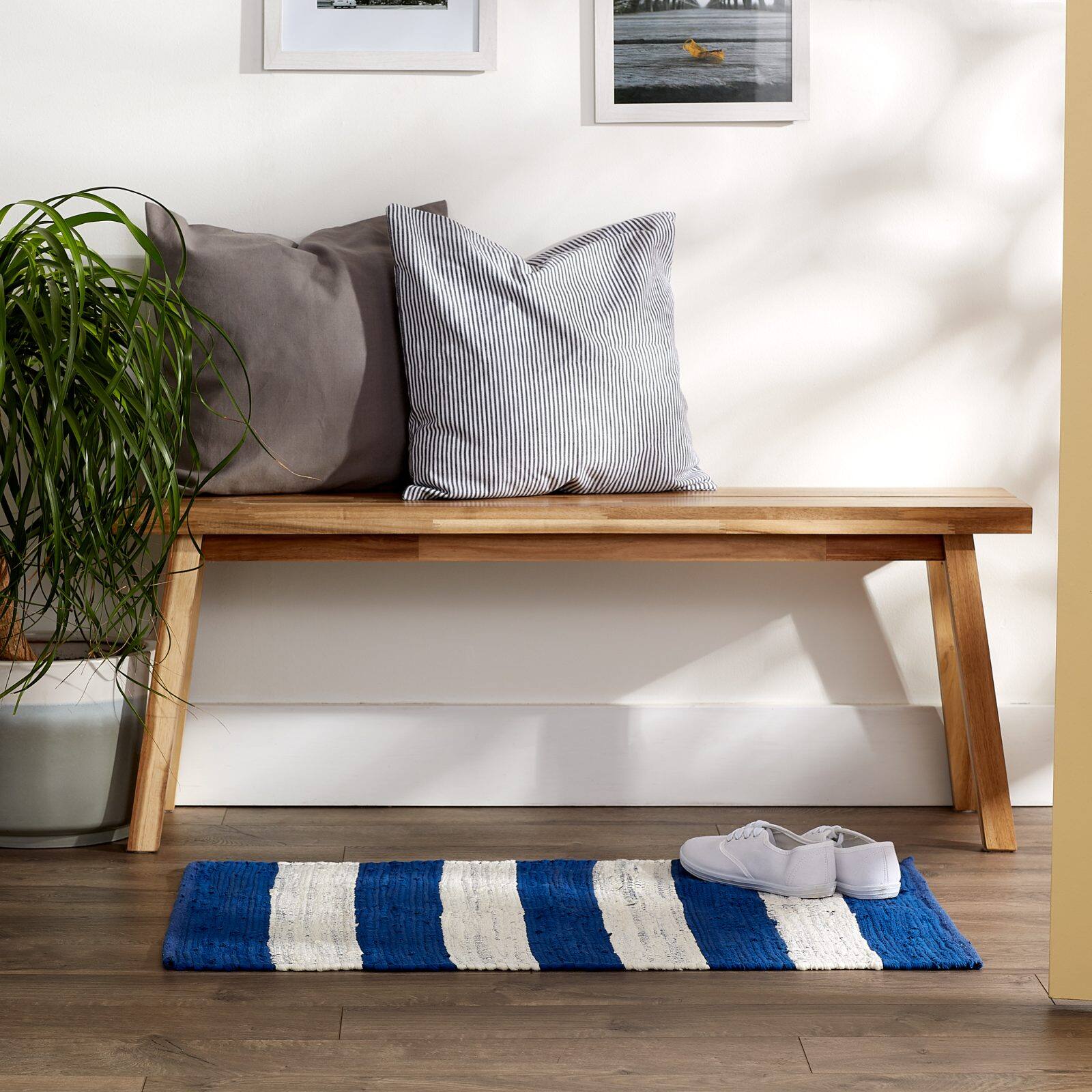 DII&#xAE; Navy &#x26; White Stripe Rag Rug, 2ft. x 3ft.