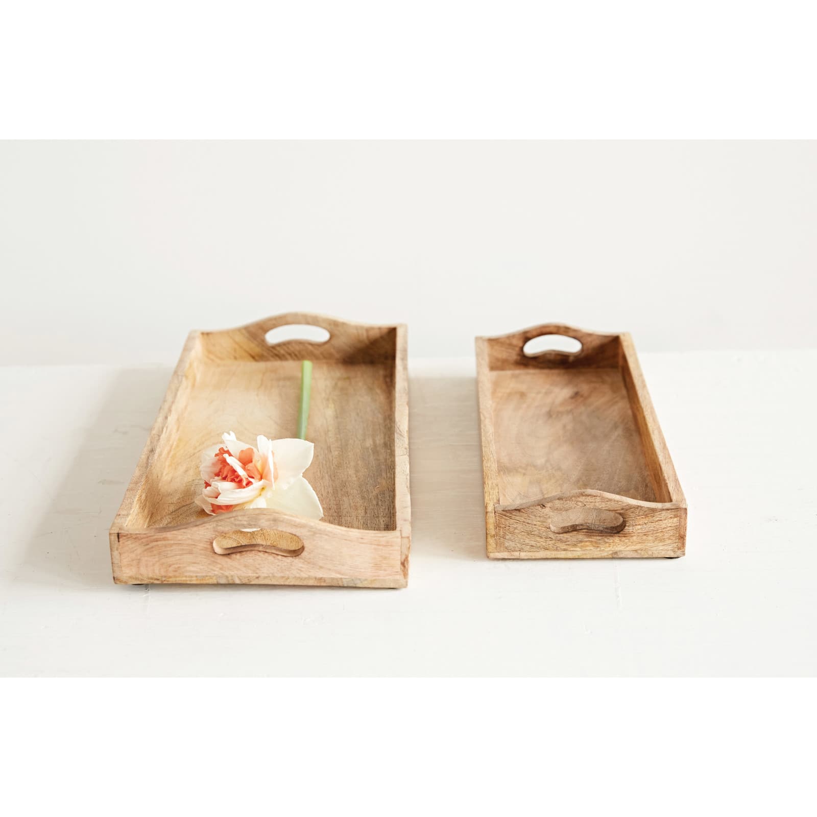 Hello Honey® Rectangle Mango Wood Trays Set