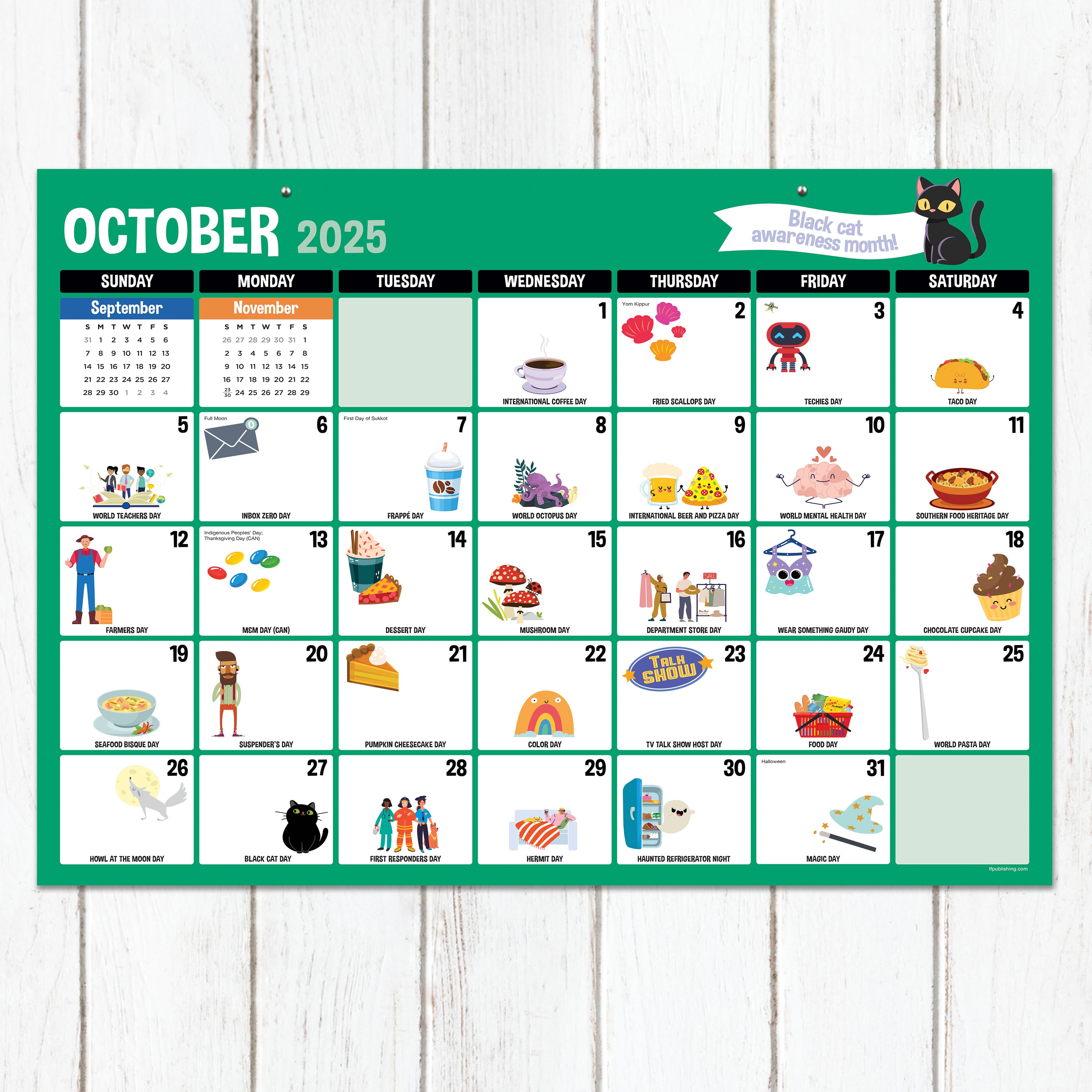 July 2025 - June 2026 Medium Every Day's A Holiday Desk Pad Monthly Blotter Calendar