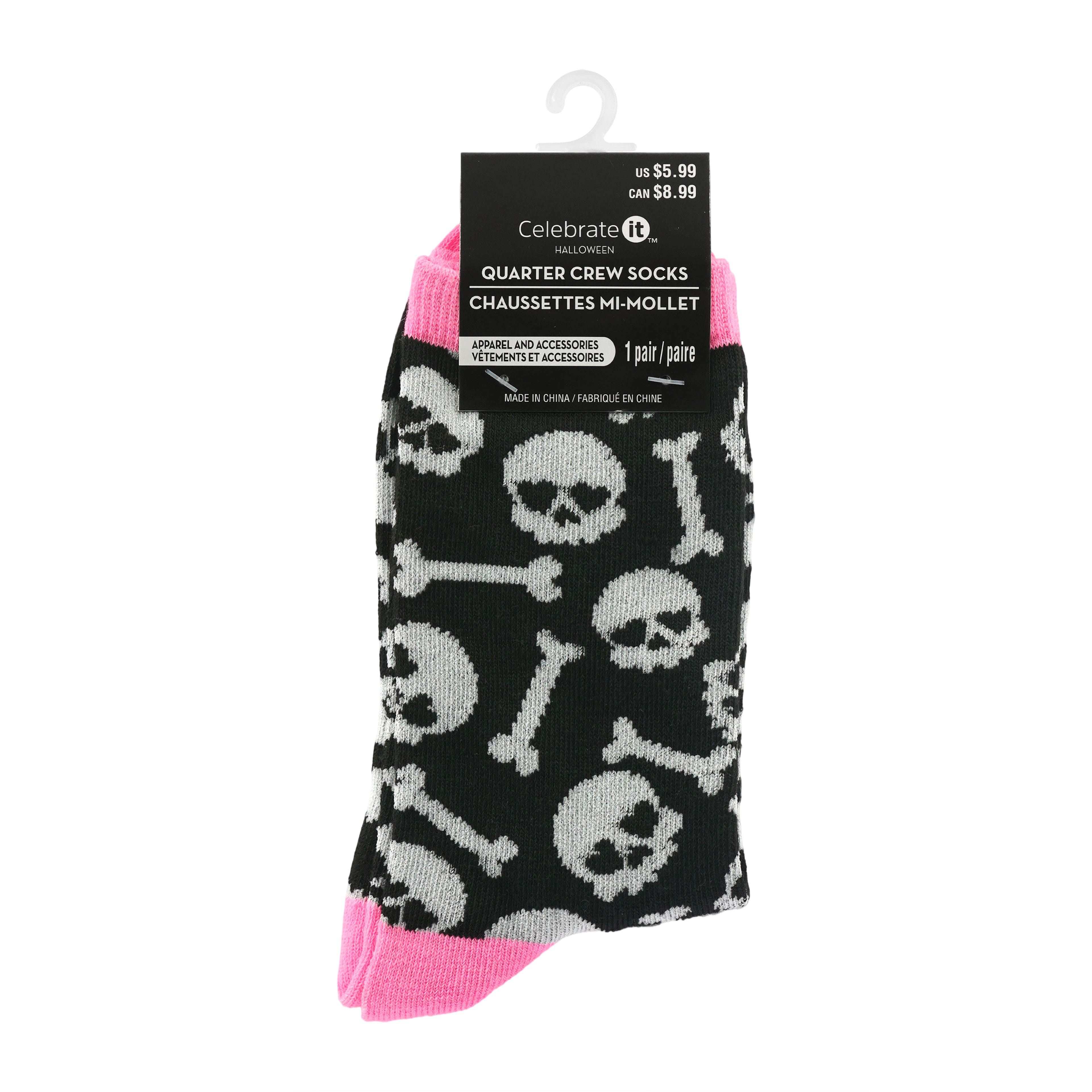 Skull &#x26; Bones Crew Socks by Celebrate It&#x2122;