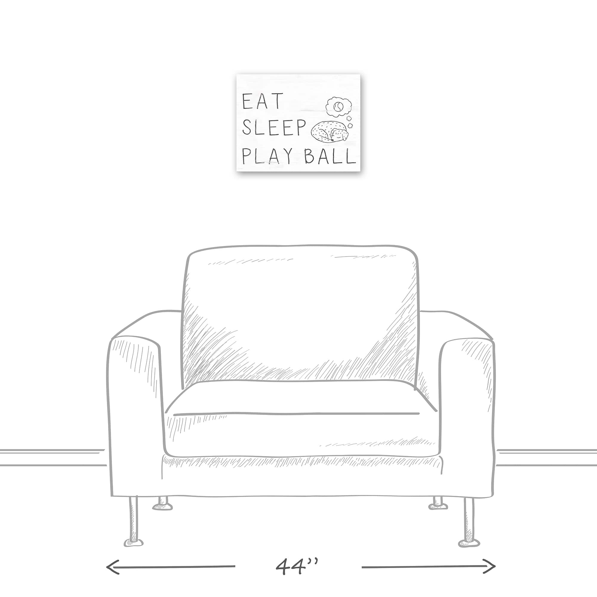 Eat Sleep Play Ball Canvas Wall Art