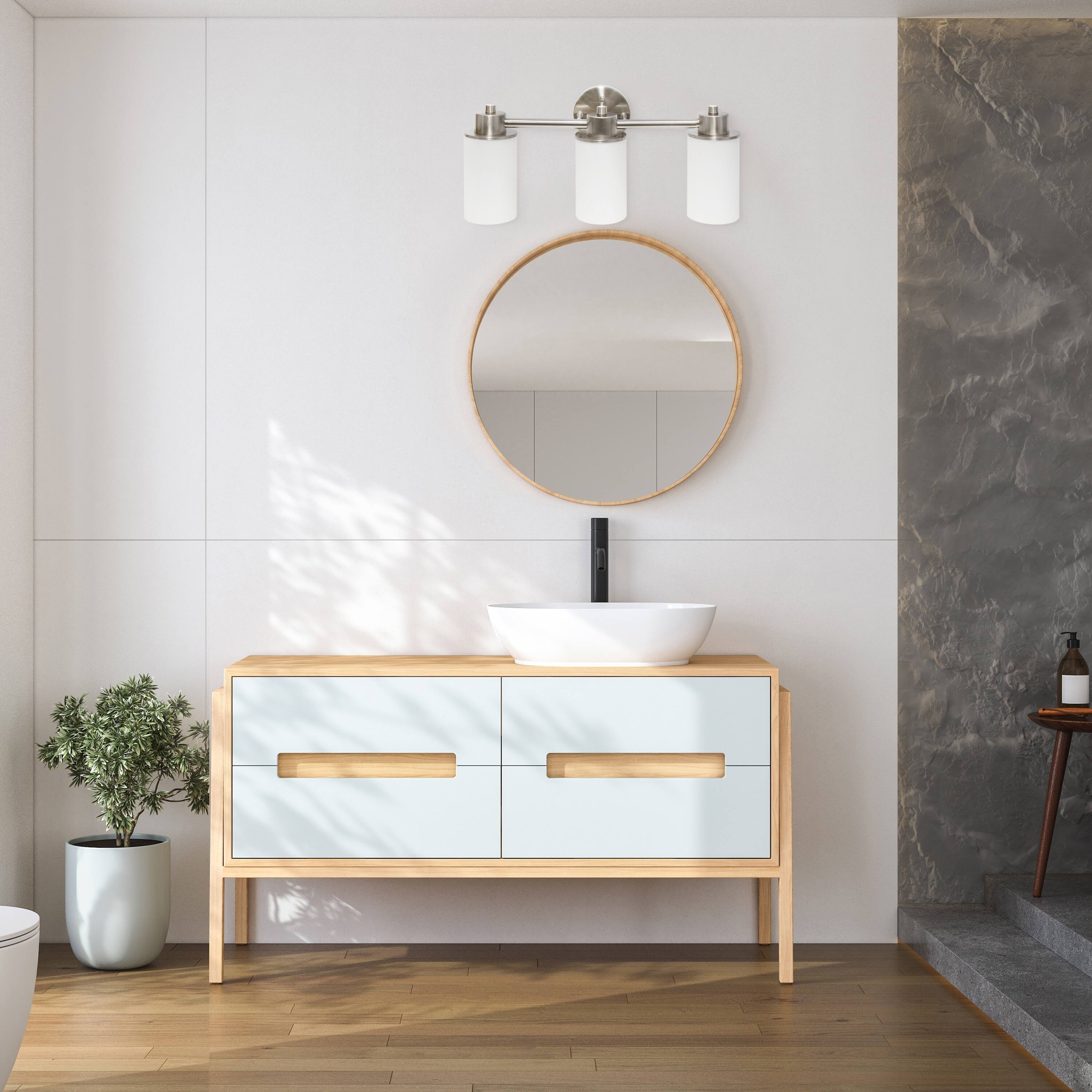 Lalia Home Essentix 3-Light White Shade Vanity