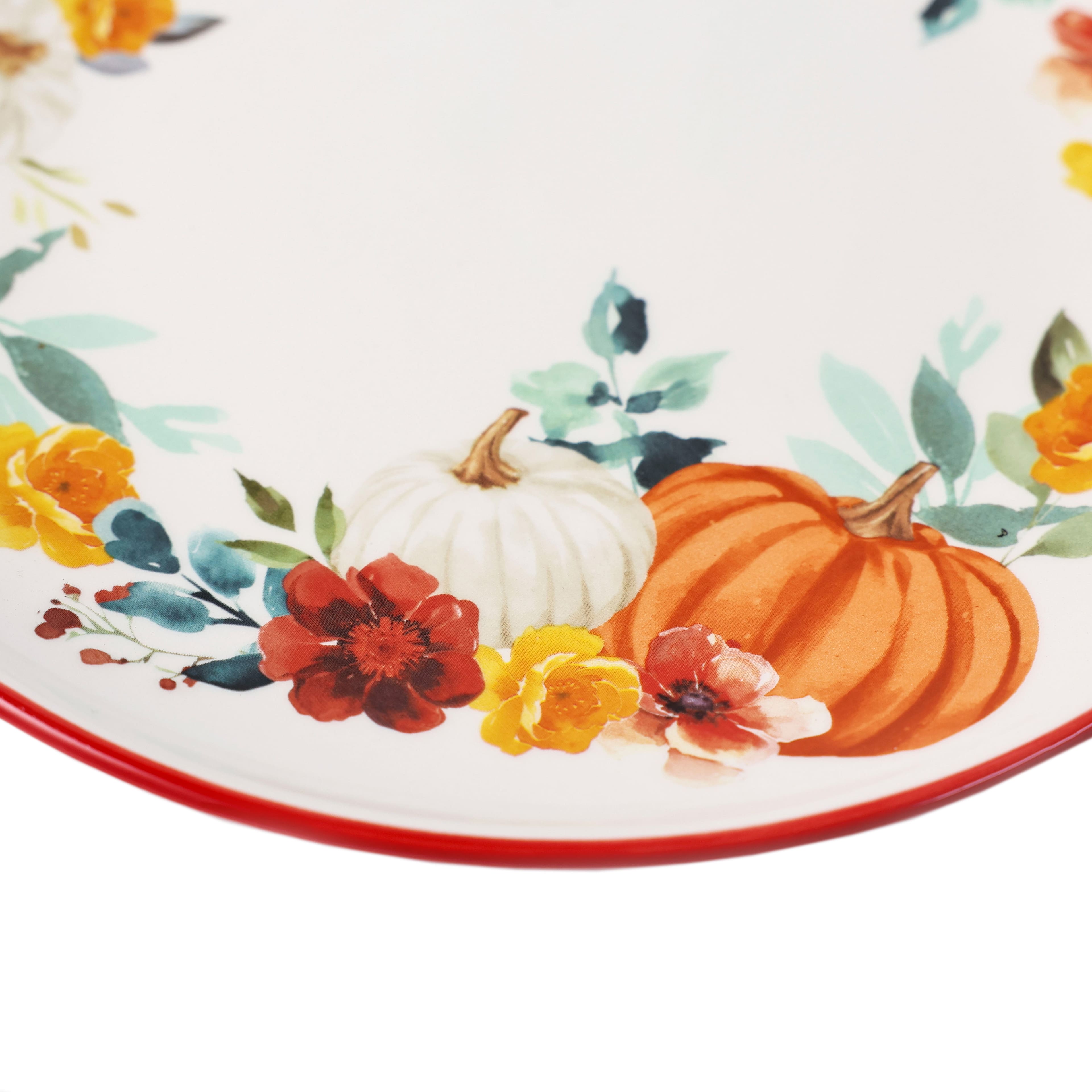 10.5&#x22; Pumpkin &#x26; Fall Florals Dinner Plate by Ashland&#xAE;