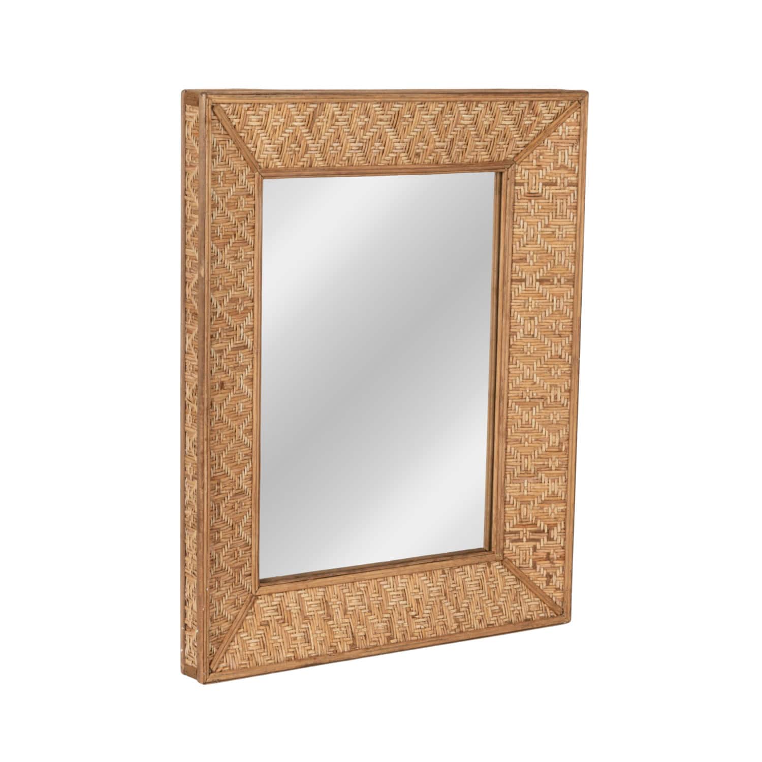 Hello Honey® 25.5" Handwoven Rattan Rectangle Wall Mirror