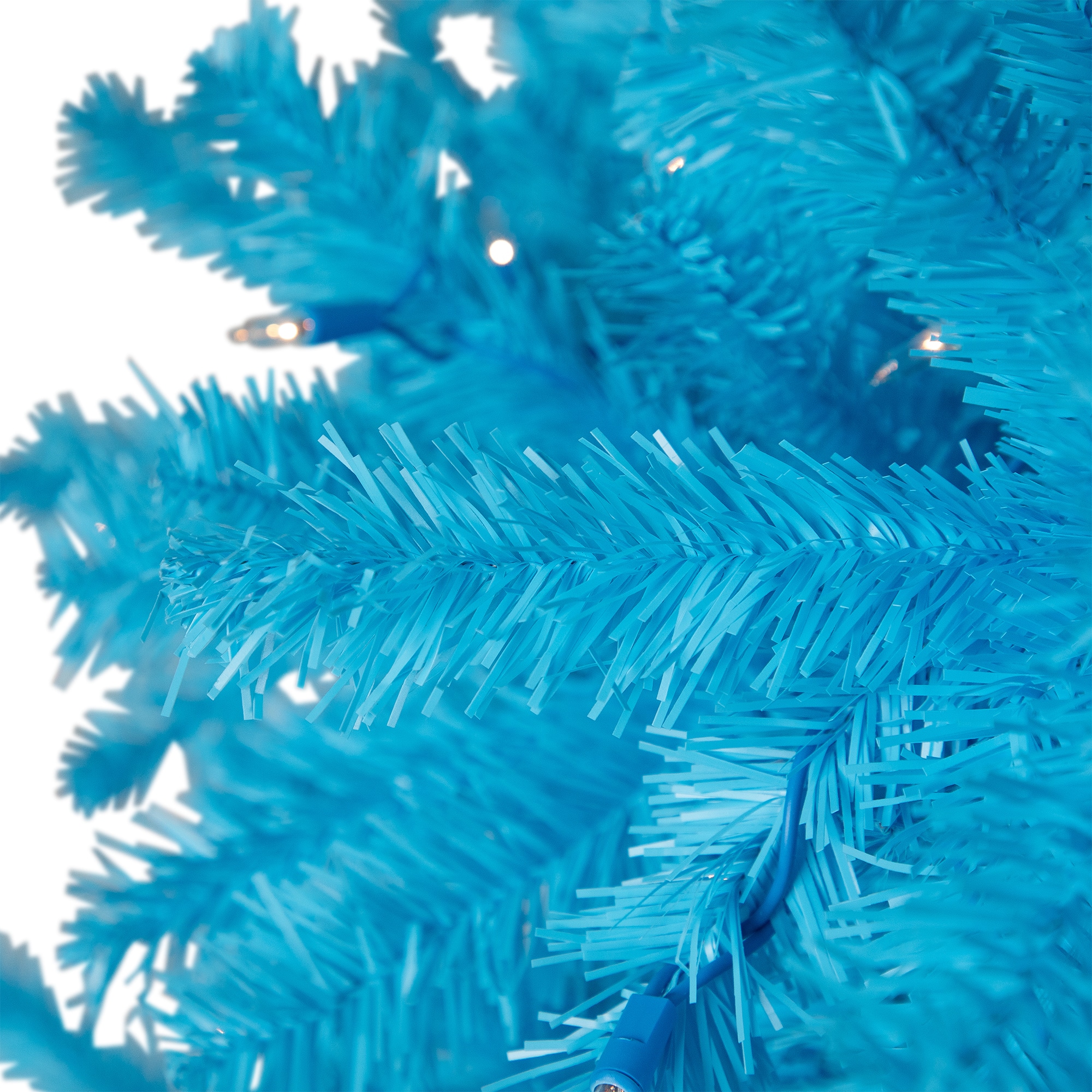 6ft. Pre-Lit Medium Sky Blue Pine Artificial Christmas Tree, Clear Lights