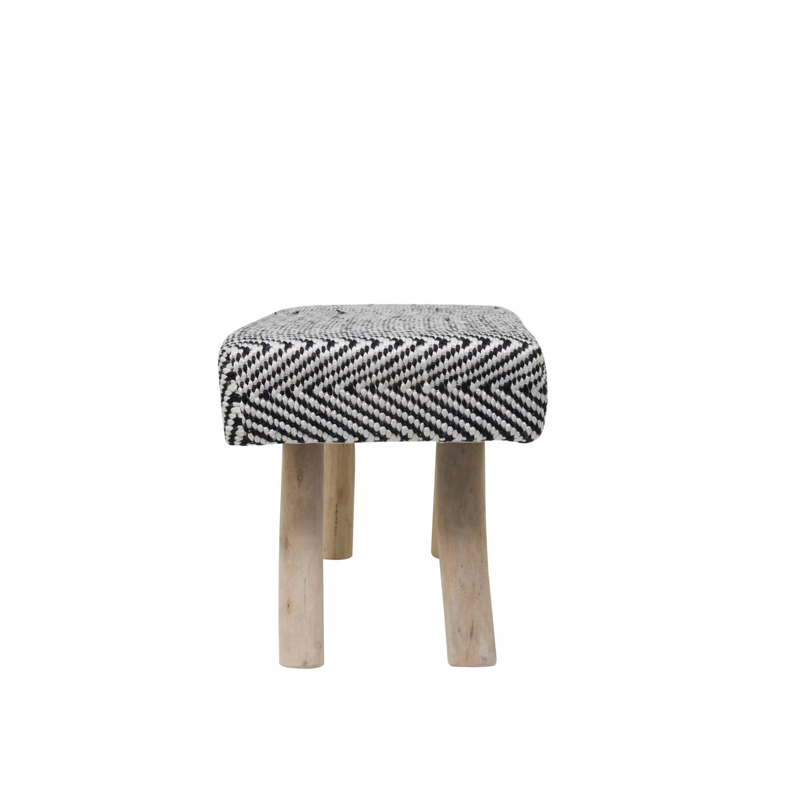 48&#x22; Black Wood Chevron Bench with Wood Legs