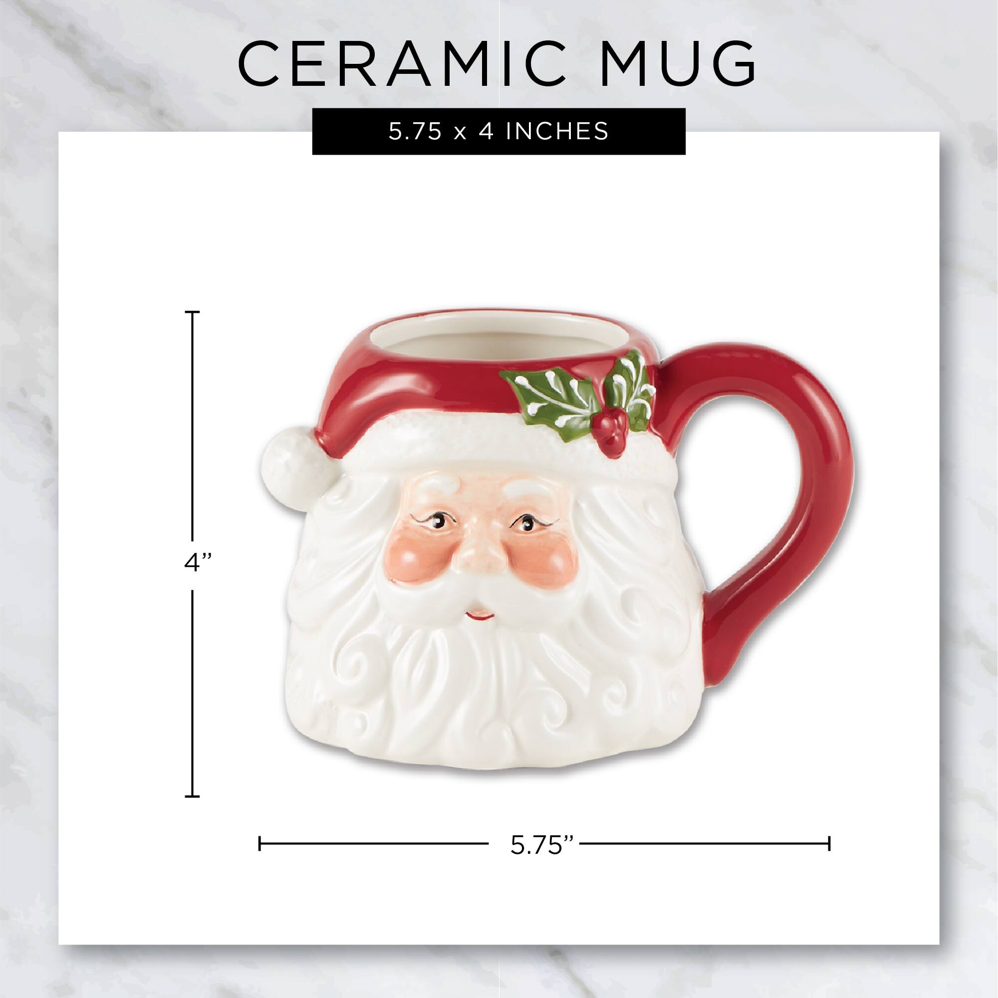 DII&#xAE; 14oz. Santa Ceramic Mugs, 2ct.