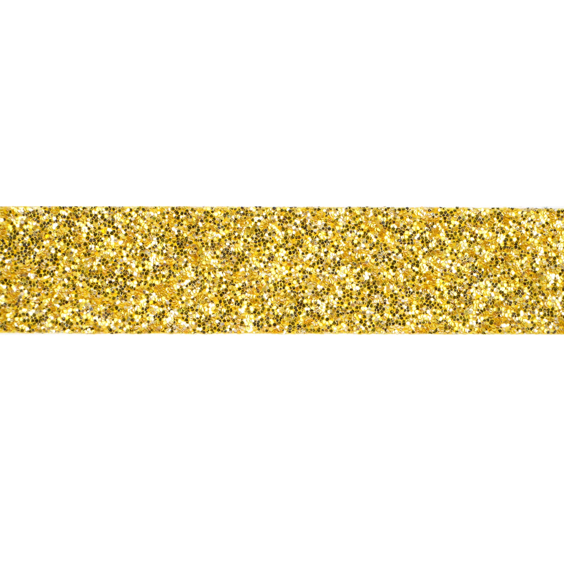 3/8&#x22; x 12ft. Gold Glitter Ribbon by Celebrate It&#xAE; Christmas