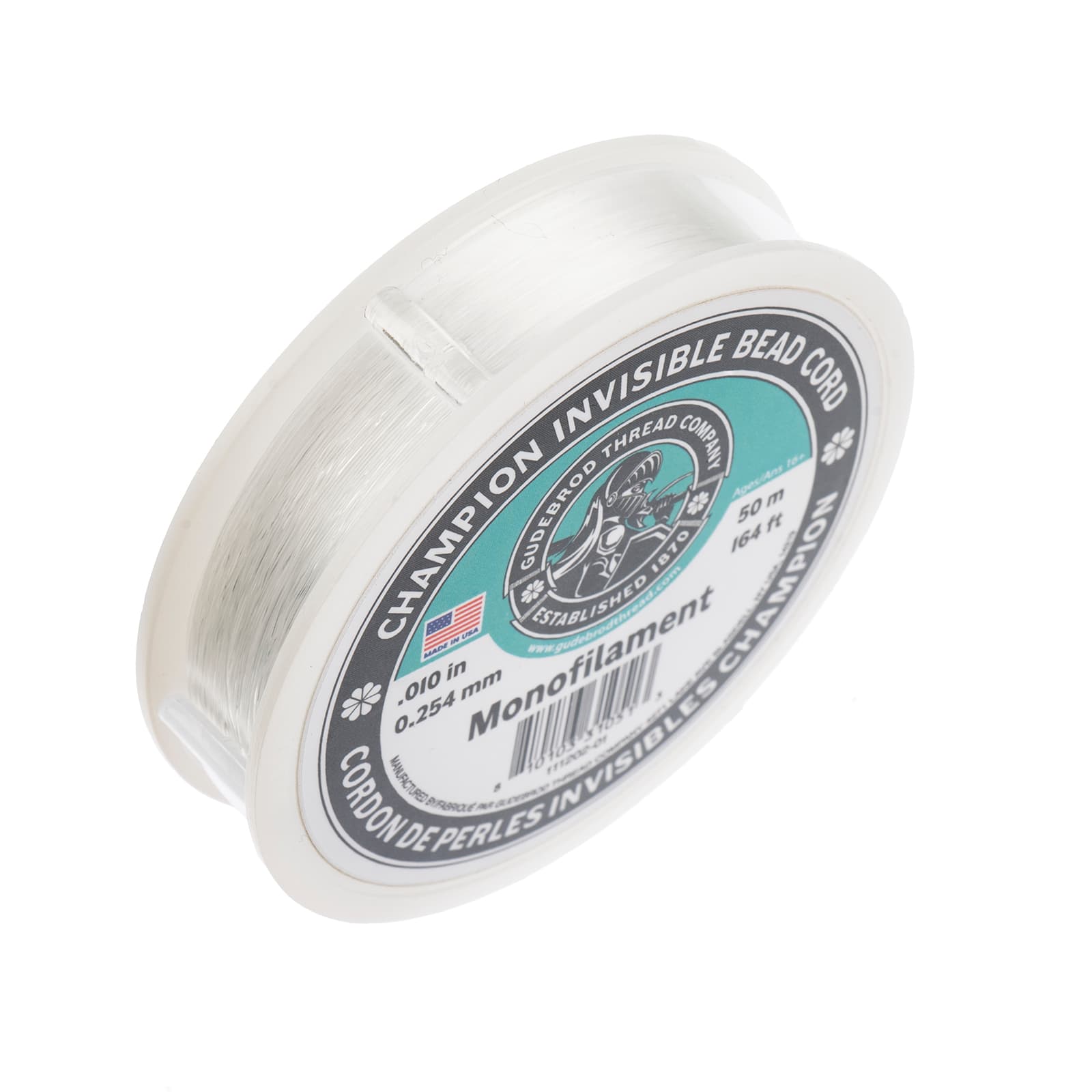 Gudebrod 1/100&#x22; x 164ft. Monofilament Champion Invisible Bead Cord