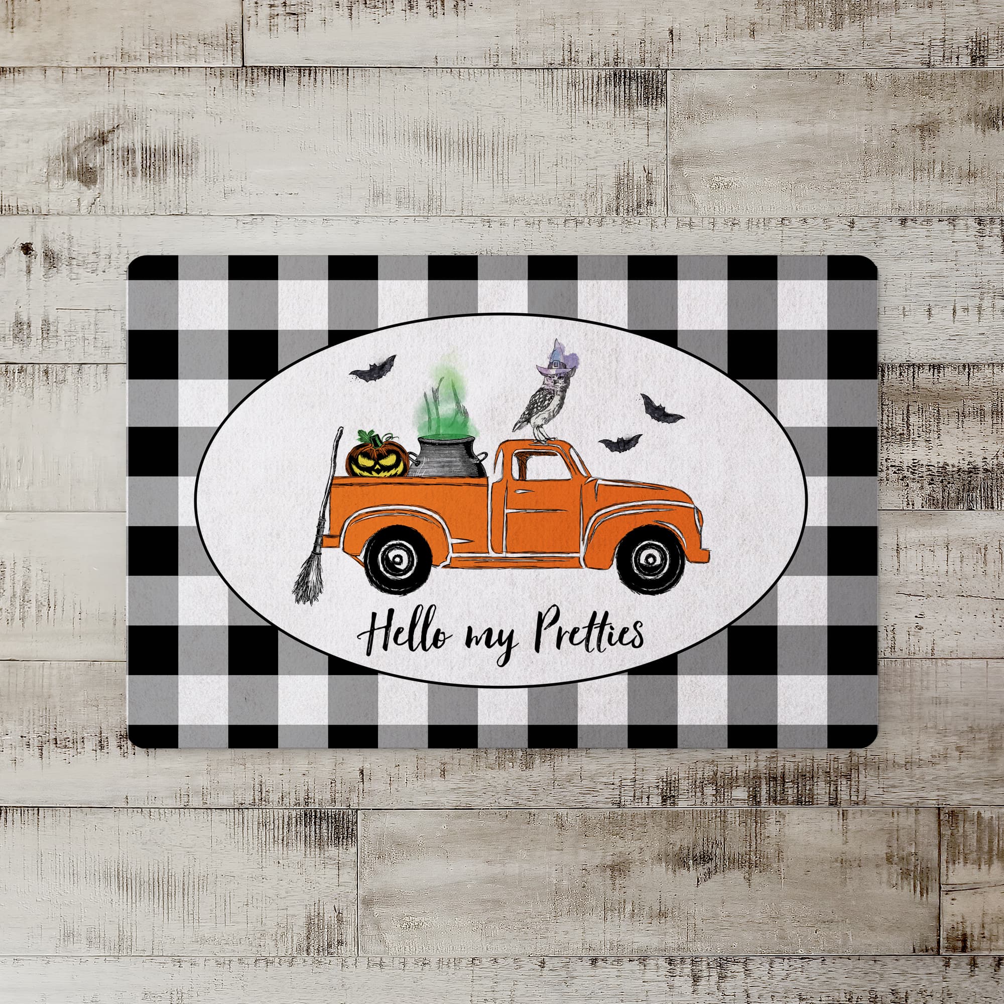 Hello My Pretties Halloween Truck Floor Mat