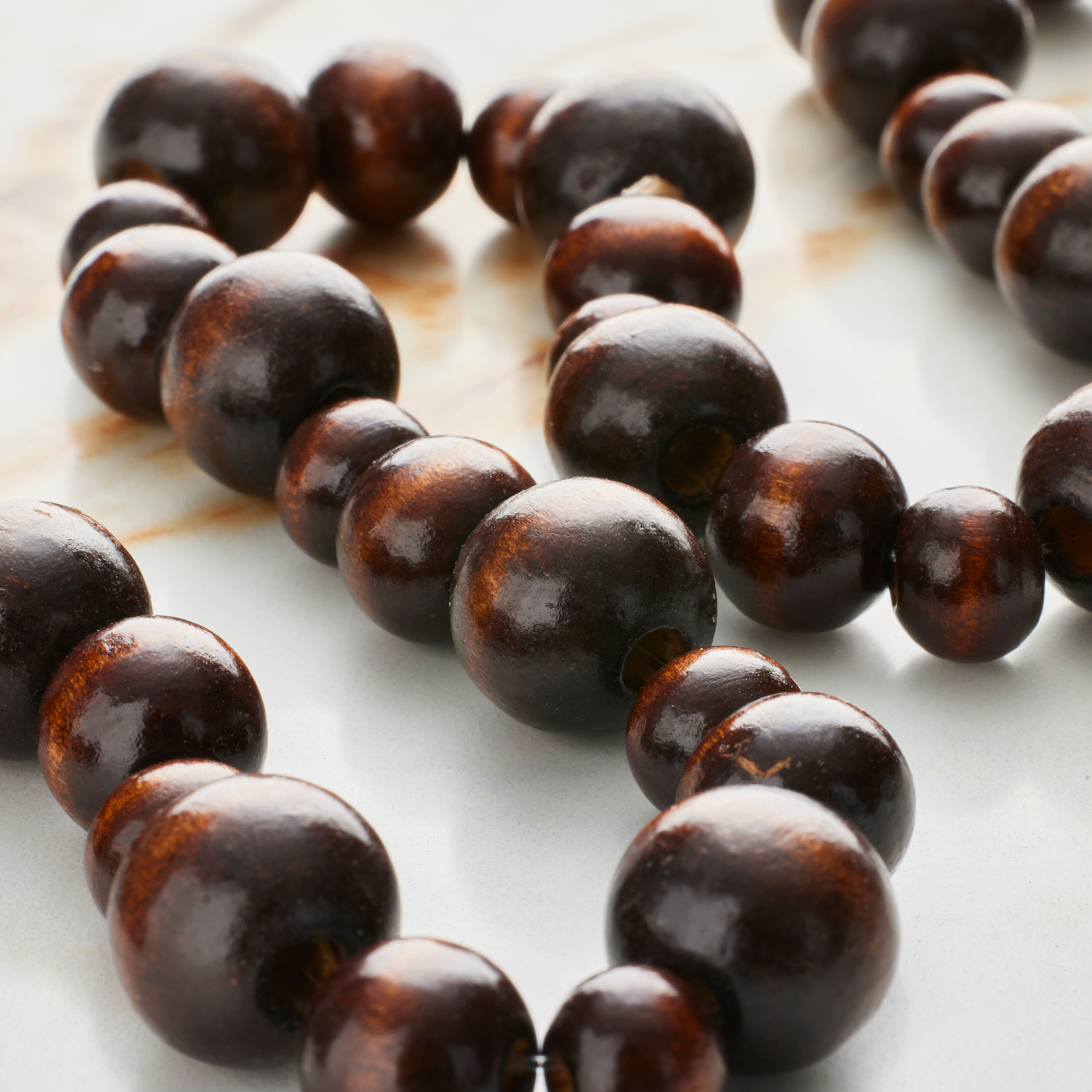 12 Pack: Brown Wood Round Beads by Bead Landing&#x2122;