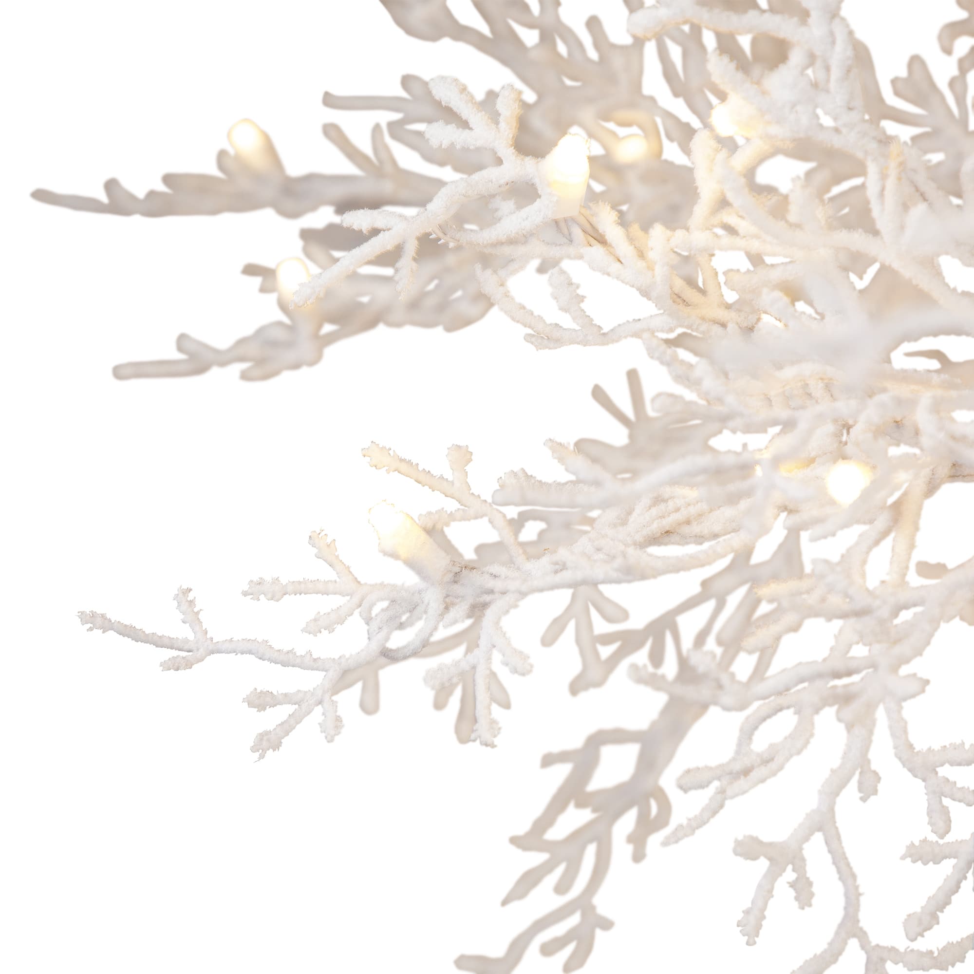 6ft. Pre-Lit Flocked Twig Artificial Christmas Tree, Warm White LED Lights