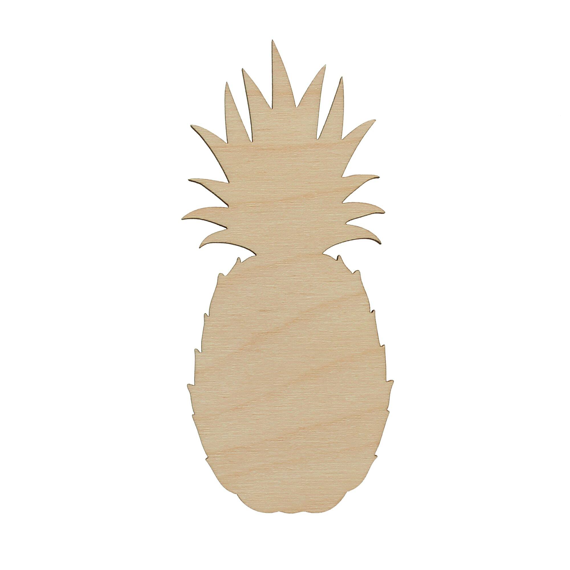 Essentials by Leisure Arts 24 Pack 1.63&#x22; x 4&#x22; Pineapple Flat Wood Shape