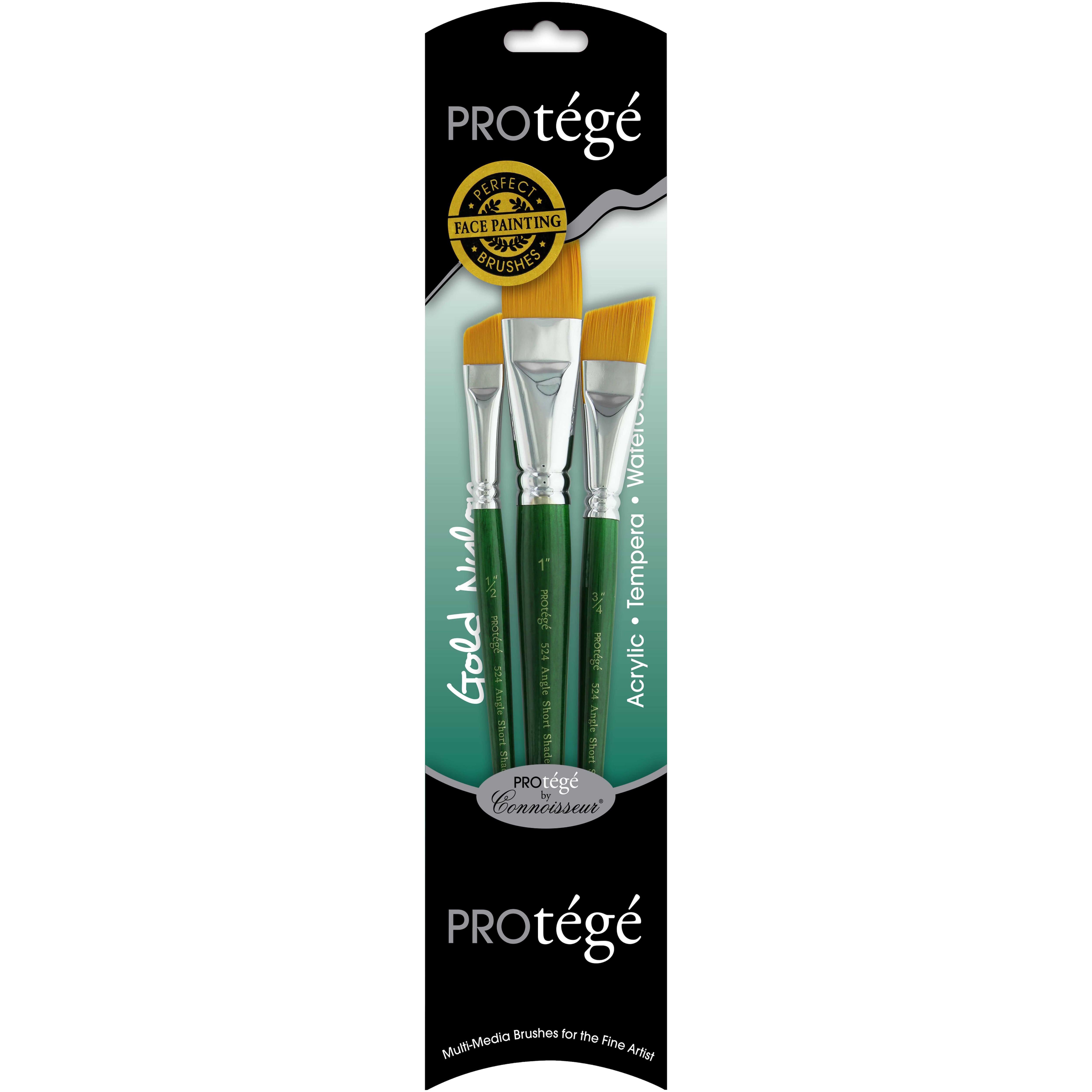 Protégé Gold Nylon Short Handle Piece Brush Set