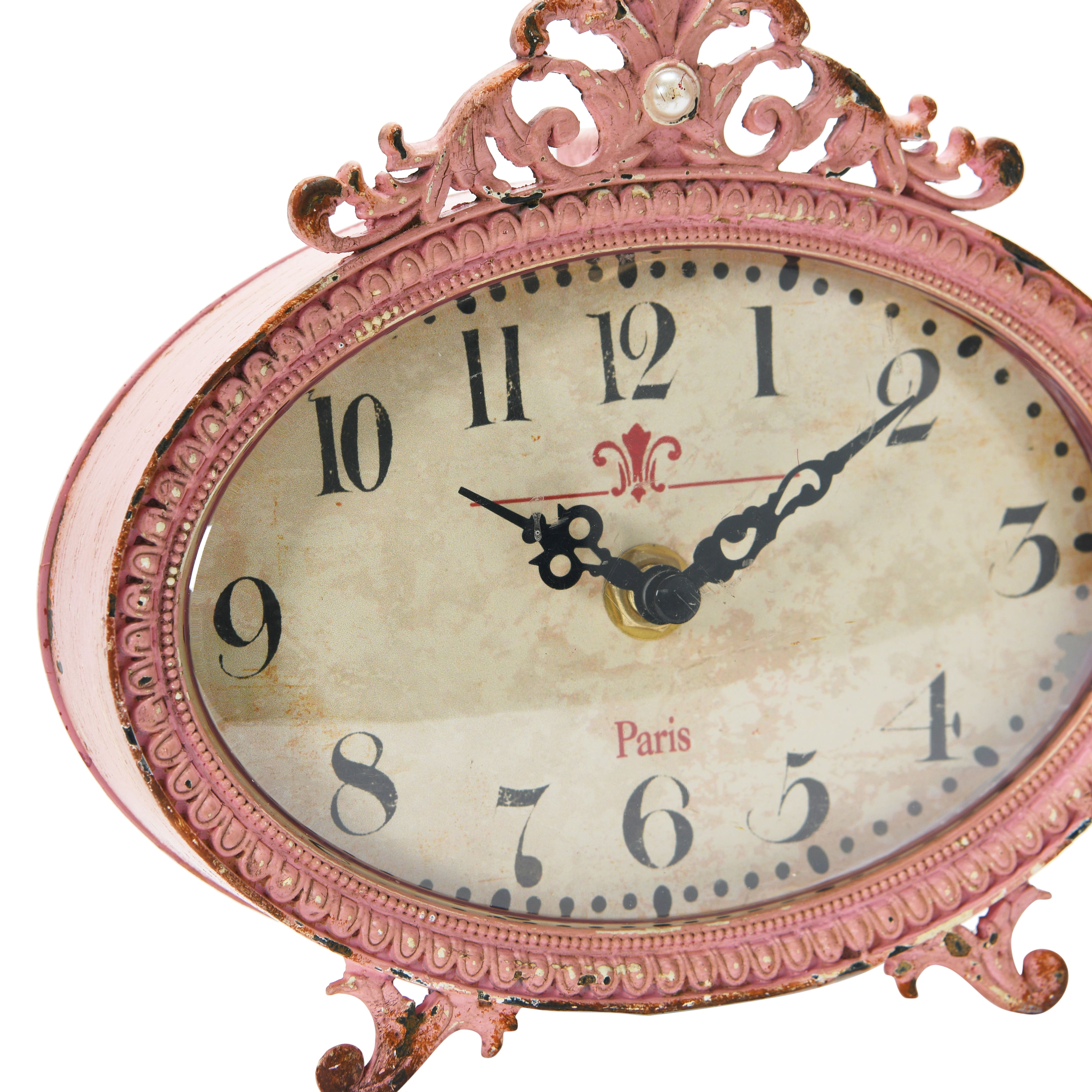 Hello Honey® 6.5" Distressed Pewter Mantel Clock