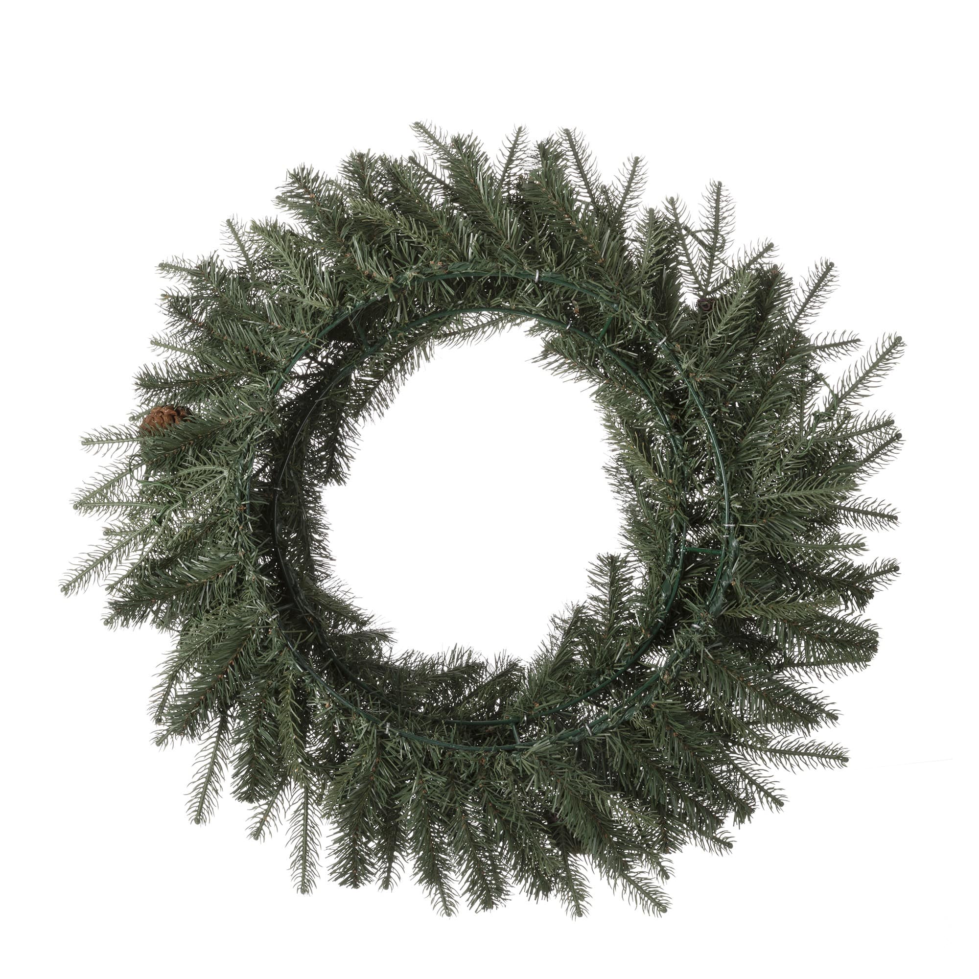 Glitzhome&#xAE; 24&#x22; LED Greenery &#x26; Pinecone Christmas Wreath