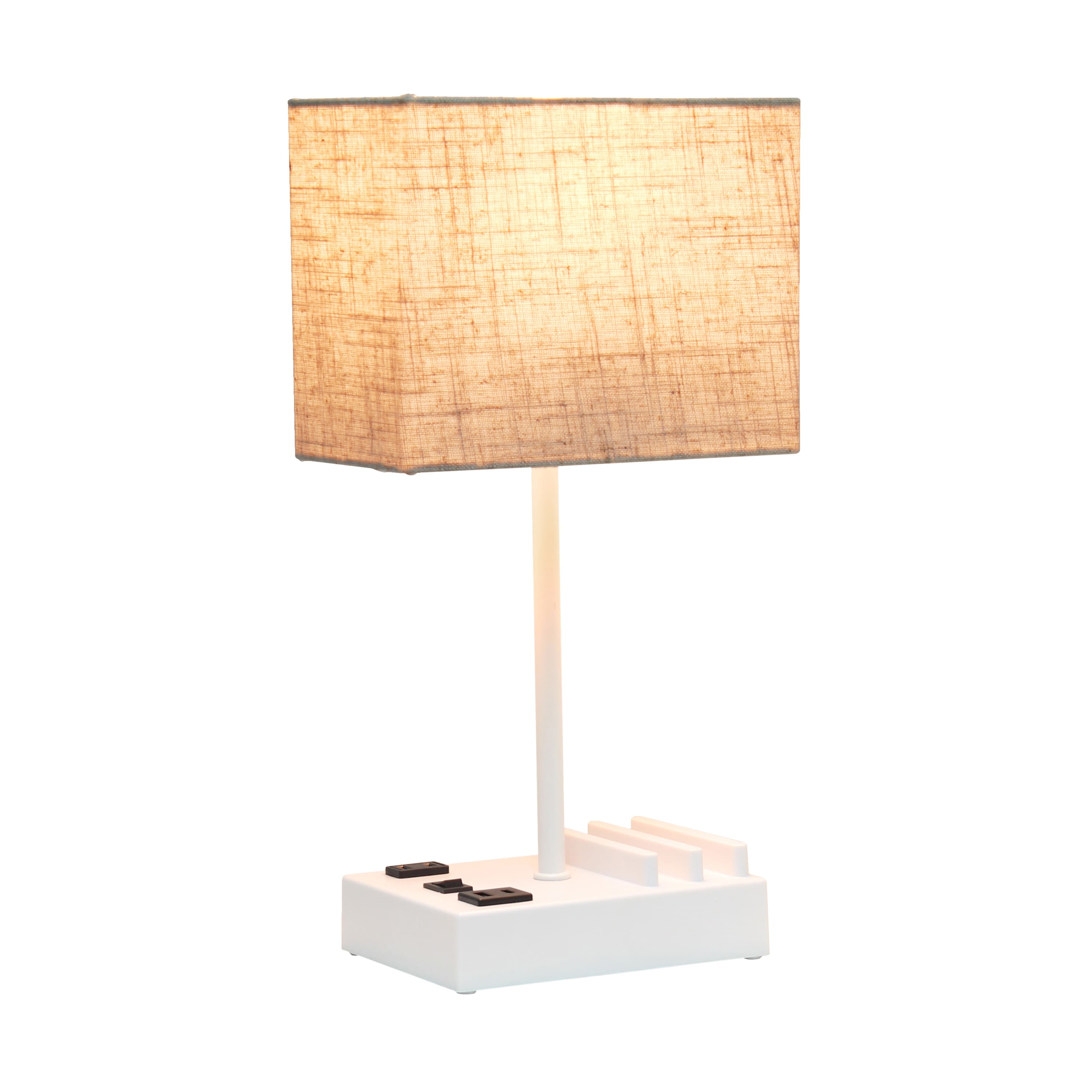 Simple Designs 15.3&#x22; Table Lamp with 2 USB Ports &#x26; Charging Outlet