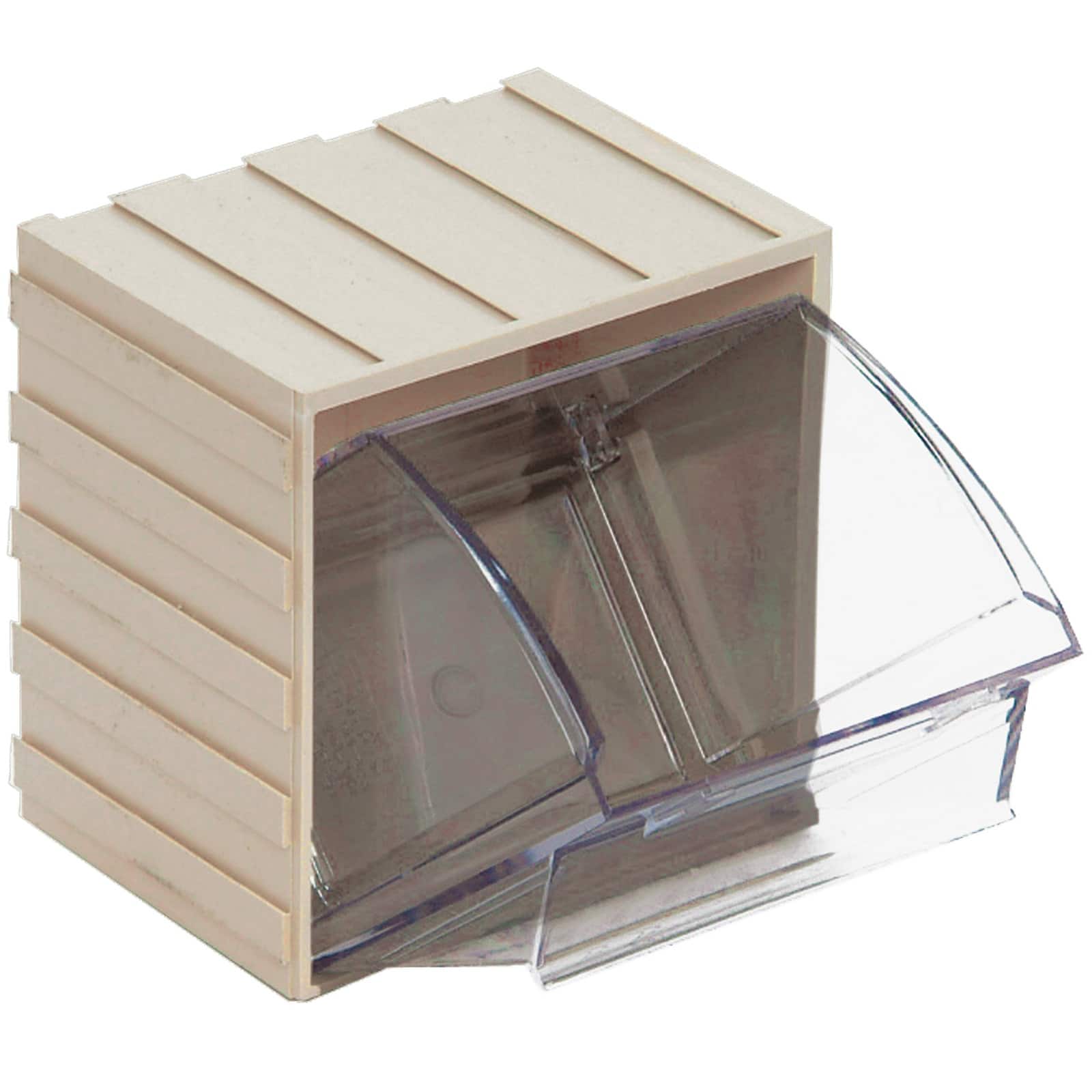 Quantum Storage Systems® 3.625" x 4.25" Ivory & Clear Individual Tip Out Bin