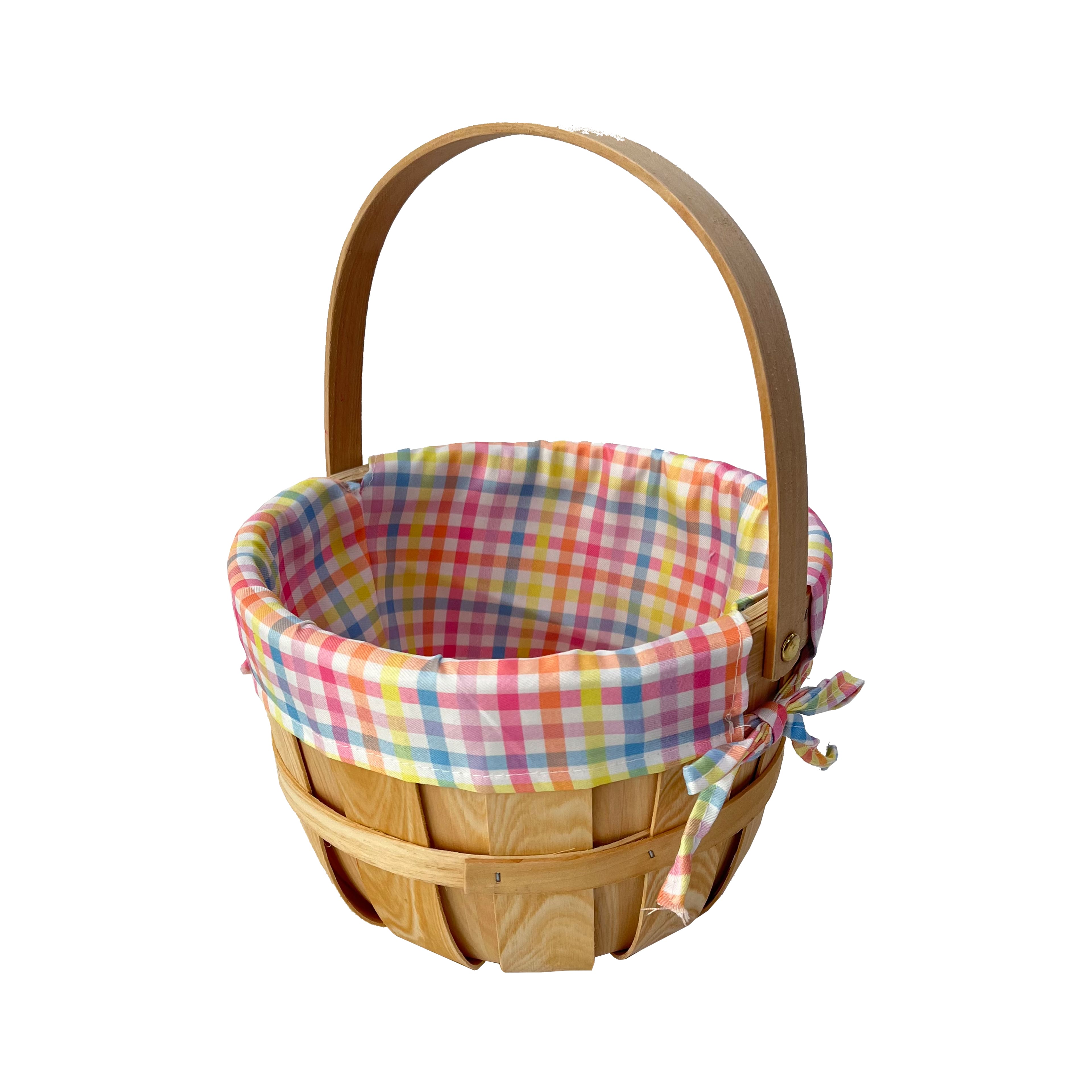 Plaid Fabric Lined Chipwood Easter Basket by Ashland&#xAE;
