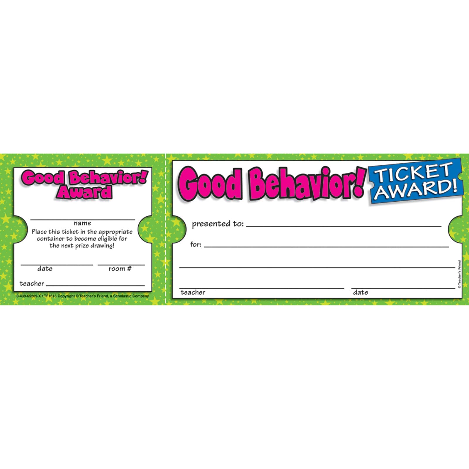 Scholastic Good Behavior! Ticket Awards, 12 Packs of 100