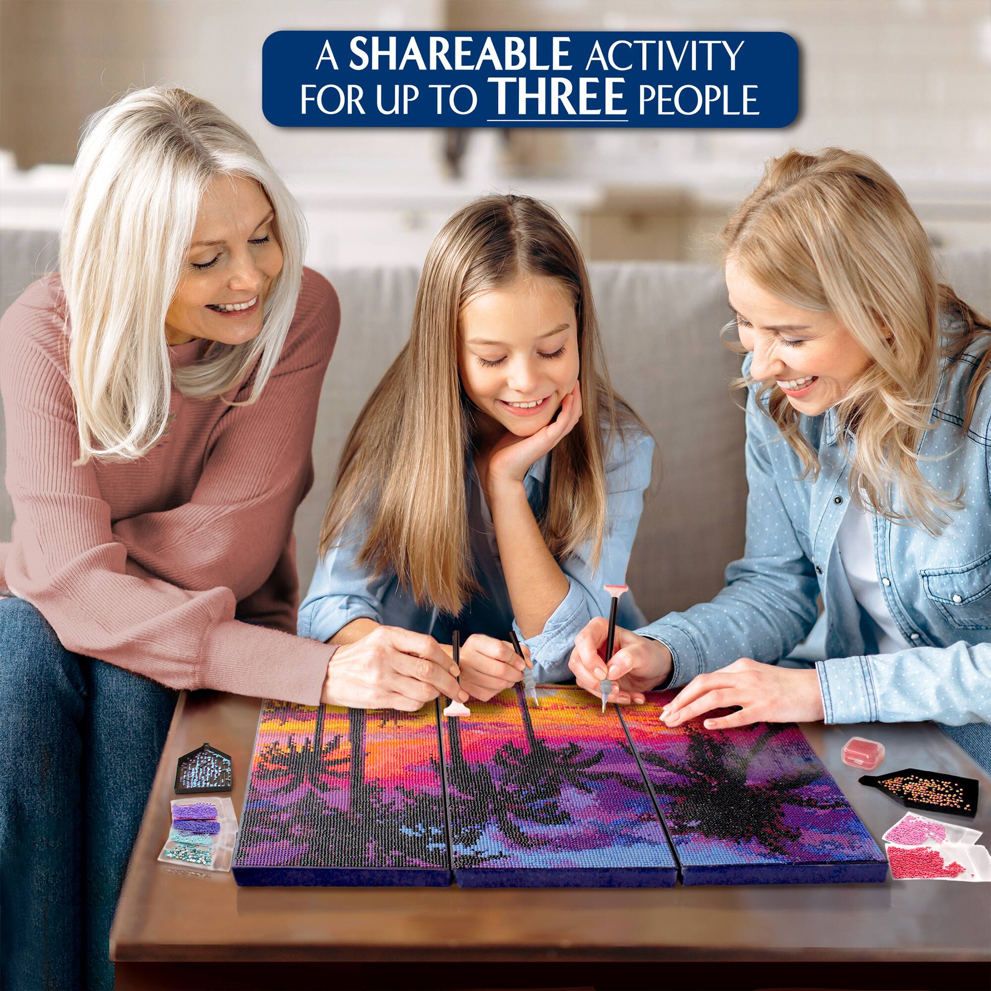 ArtSkills&#xAE; Brilliant Art Beach Sunset Stretched Canvas Diamond Painting Kit