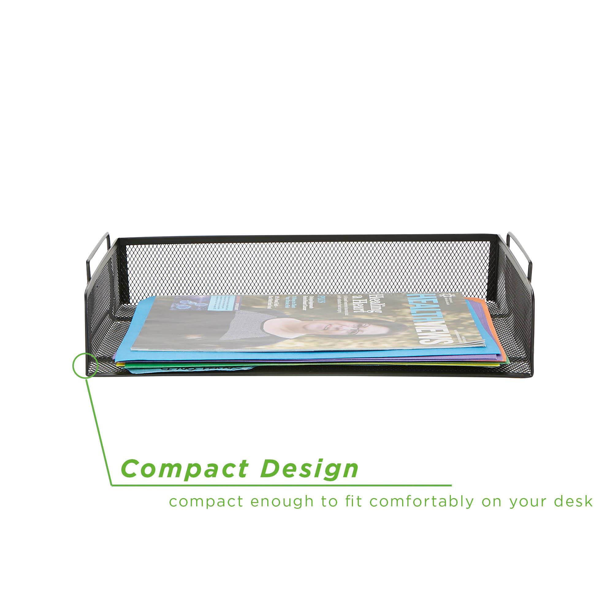 Mind Reader Stackable Metal Mesh Tray &#x26; Desk Document Organizer Set