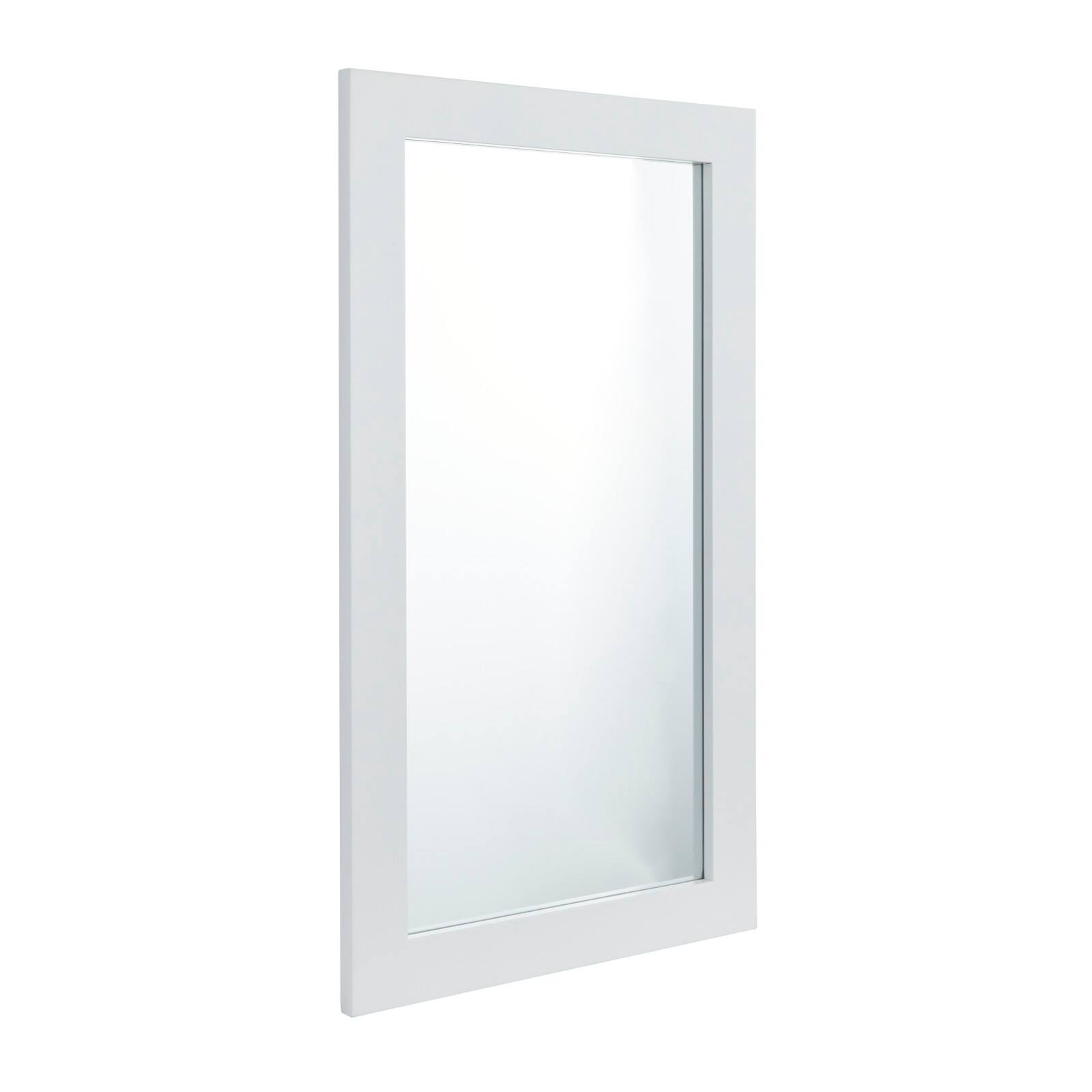 White Wood Contemporary Wall Mirror 24&#x22; x 42&#x22;