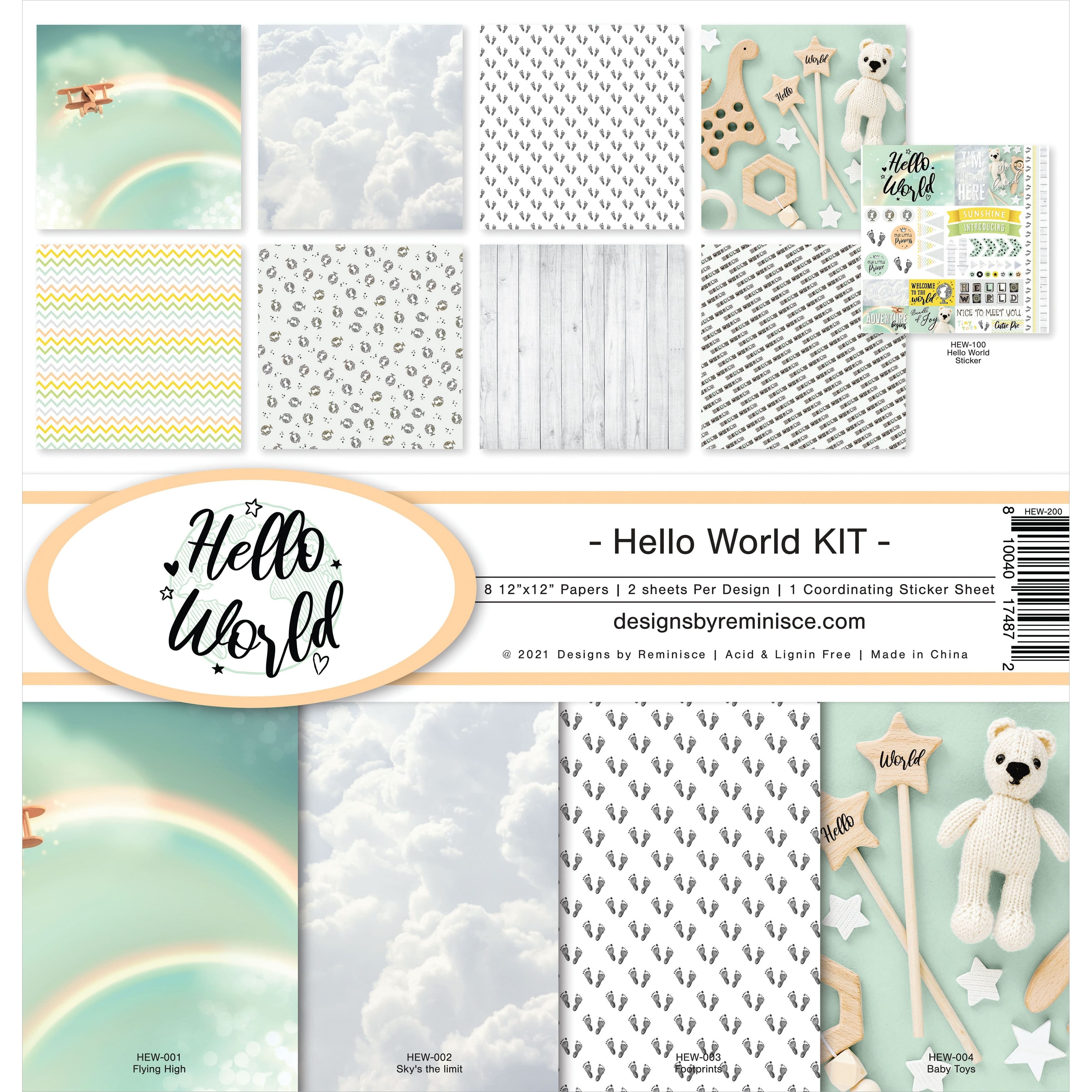 Reminisce - Hello World Collection - 12 x 12 Elements Stickers