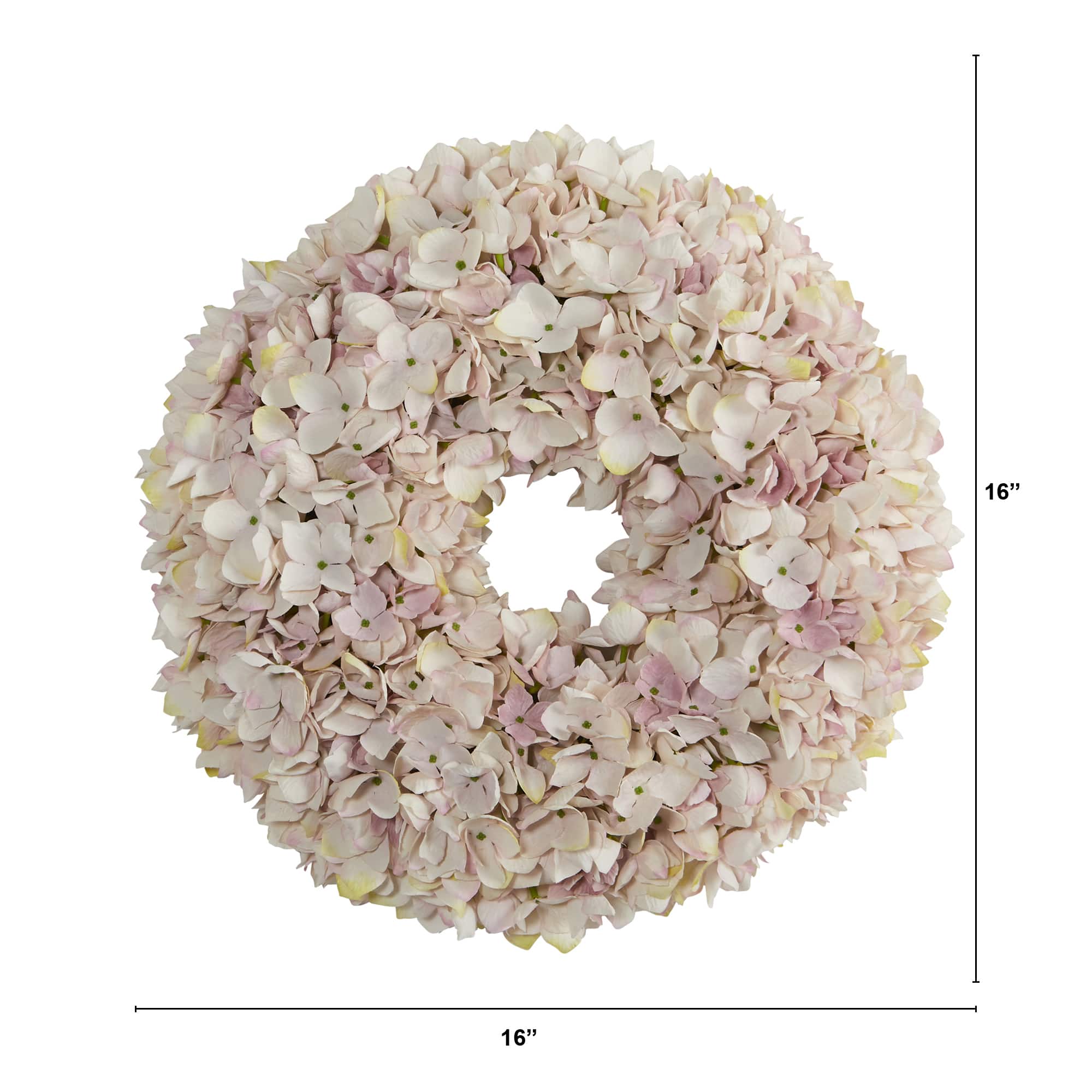 16&#x27;&#x27; White Hydrangea Wreath