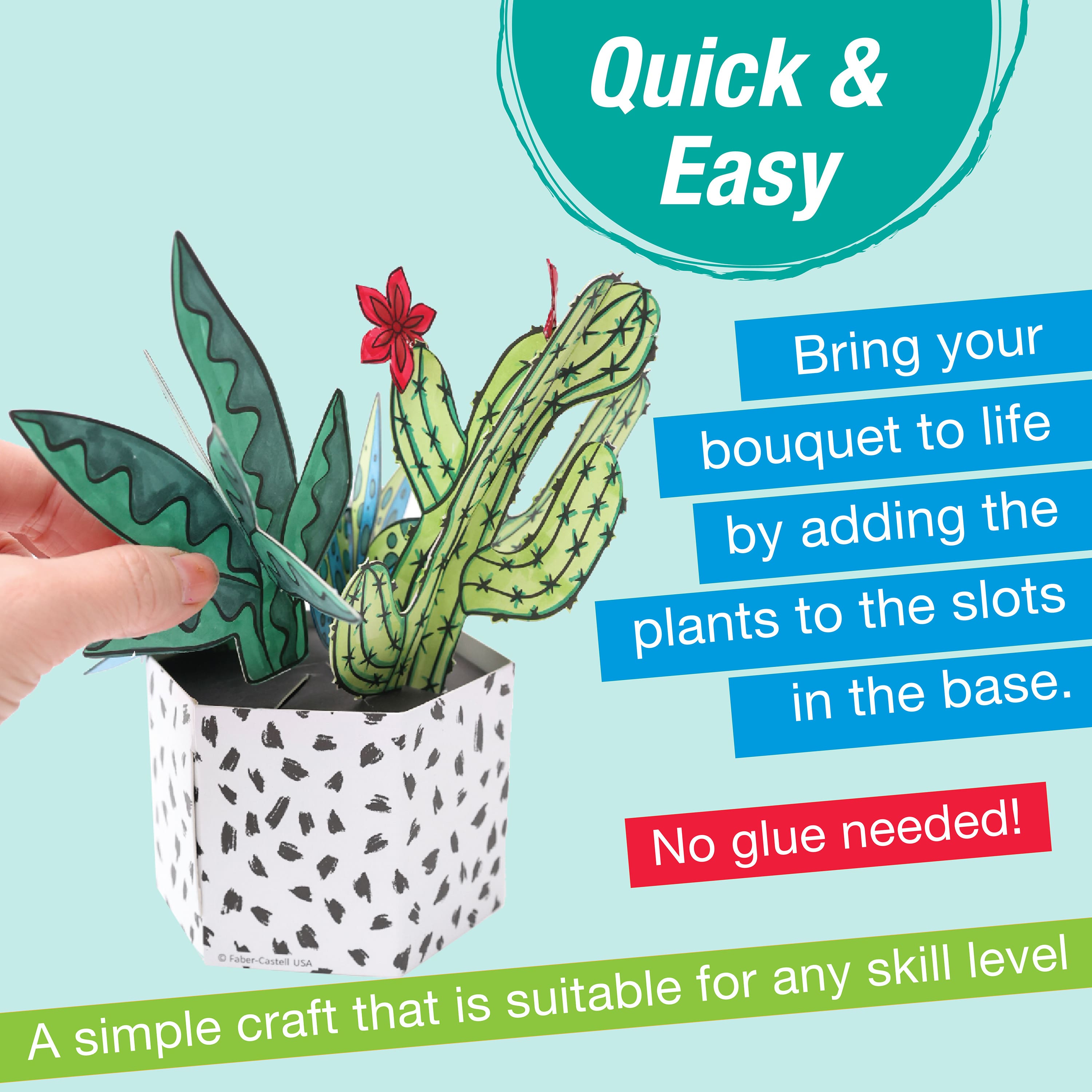 Faber-Castell&#xAE; Succulents Pop Up Coloring Bouquet