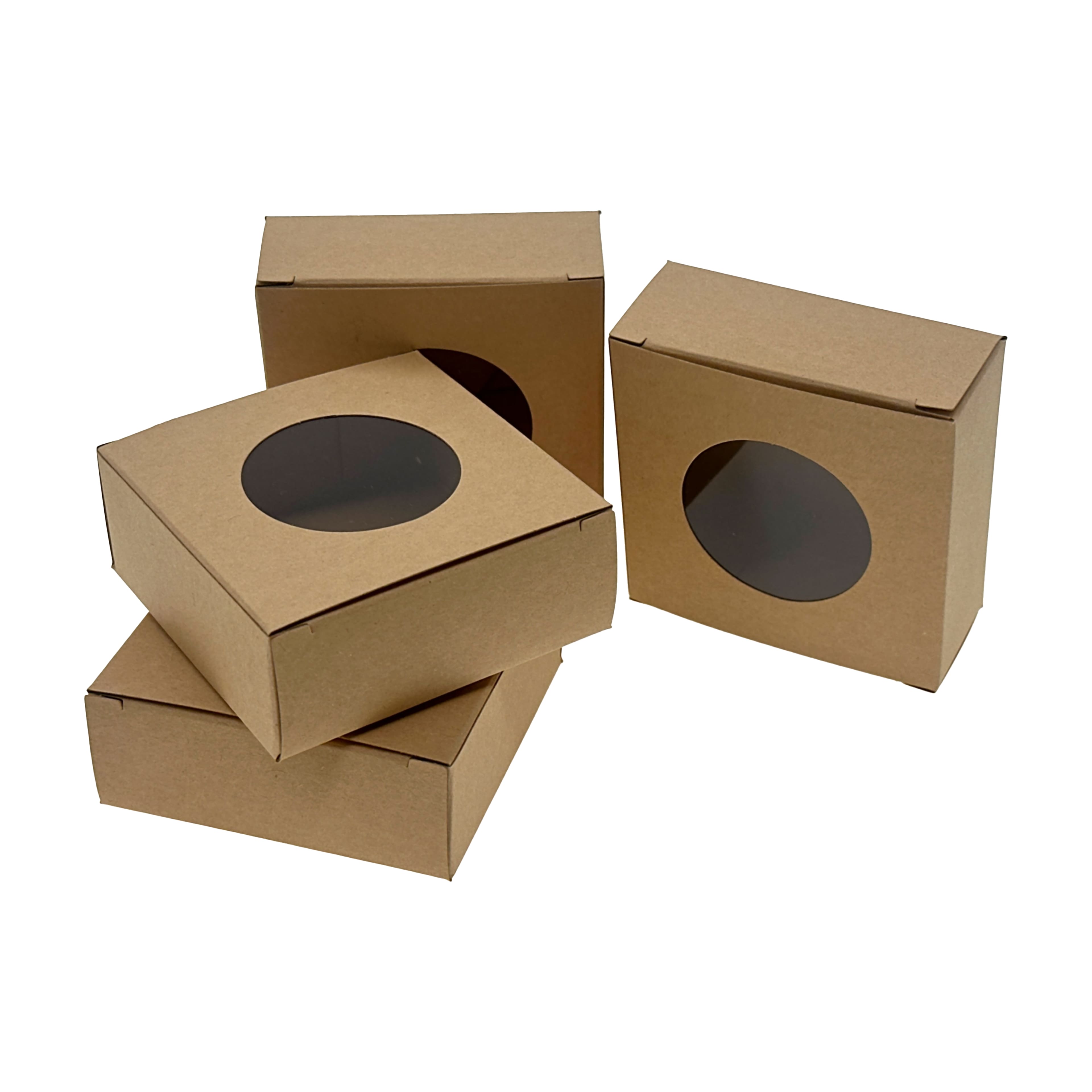 3" x 3" Square Kraft Paper Soap Boxes with Window, 20ct. by Make Market®