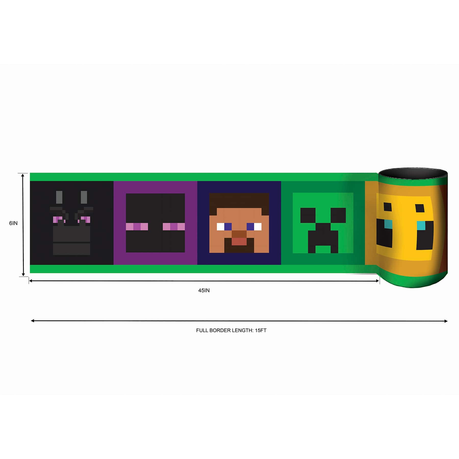 RoomMates Minecraft Iconic Faces Peel &#x26; Stick Wallpaper Border