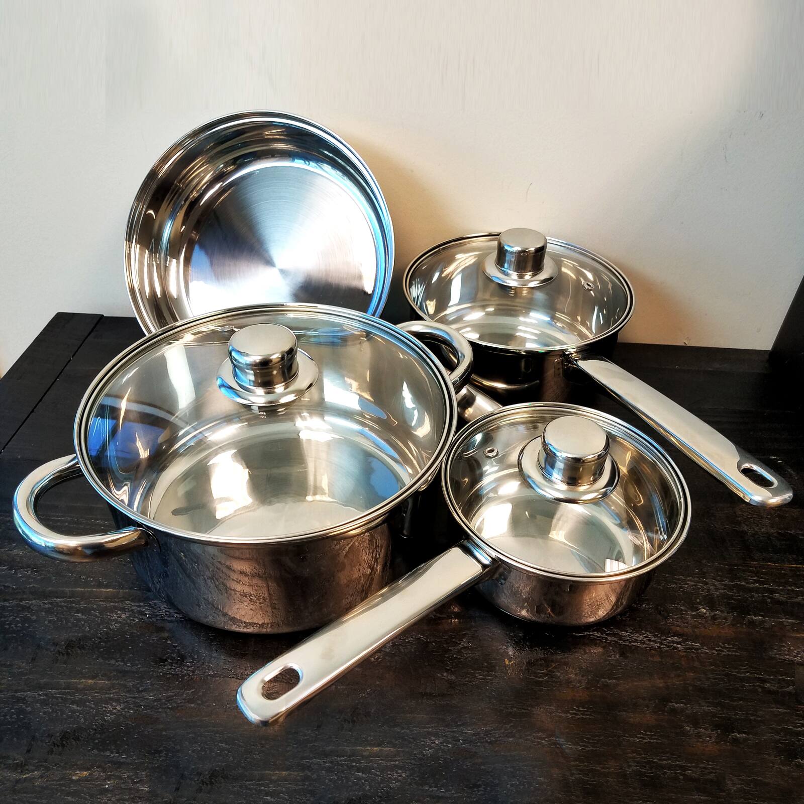 Gibson Home&#xAE; Landon 7-Piece Stainless Steel Cookware Set