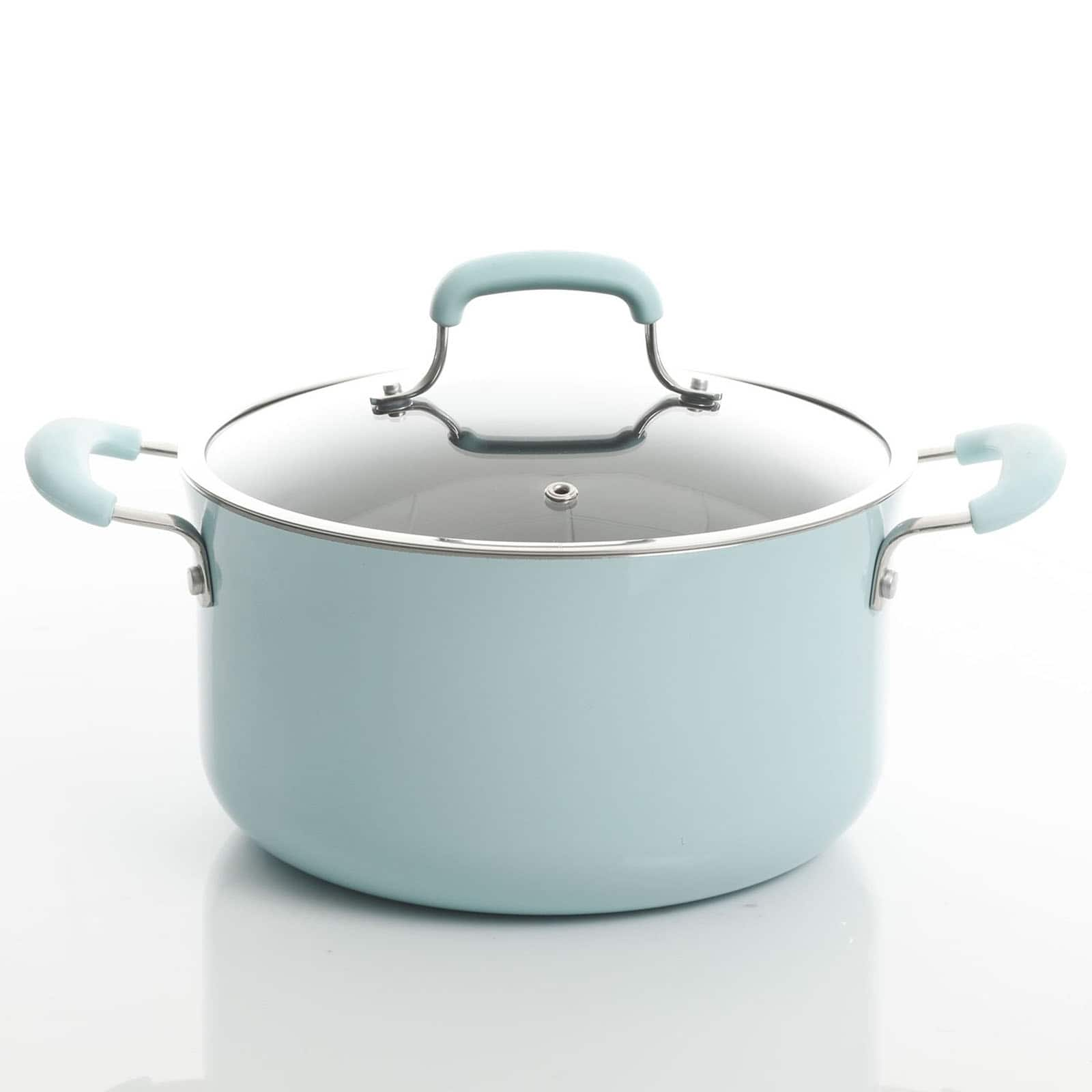 Kenmore Elite Andover Nonstick Aluminum Glacier Blue Cookware Set (10-Piece)