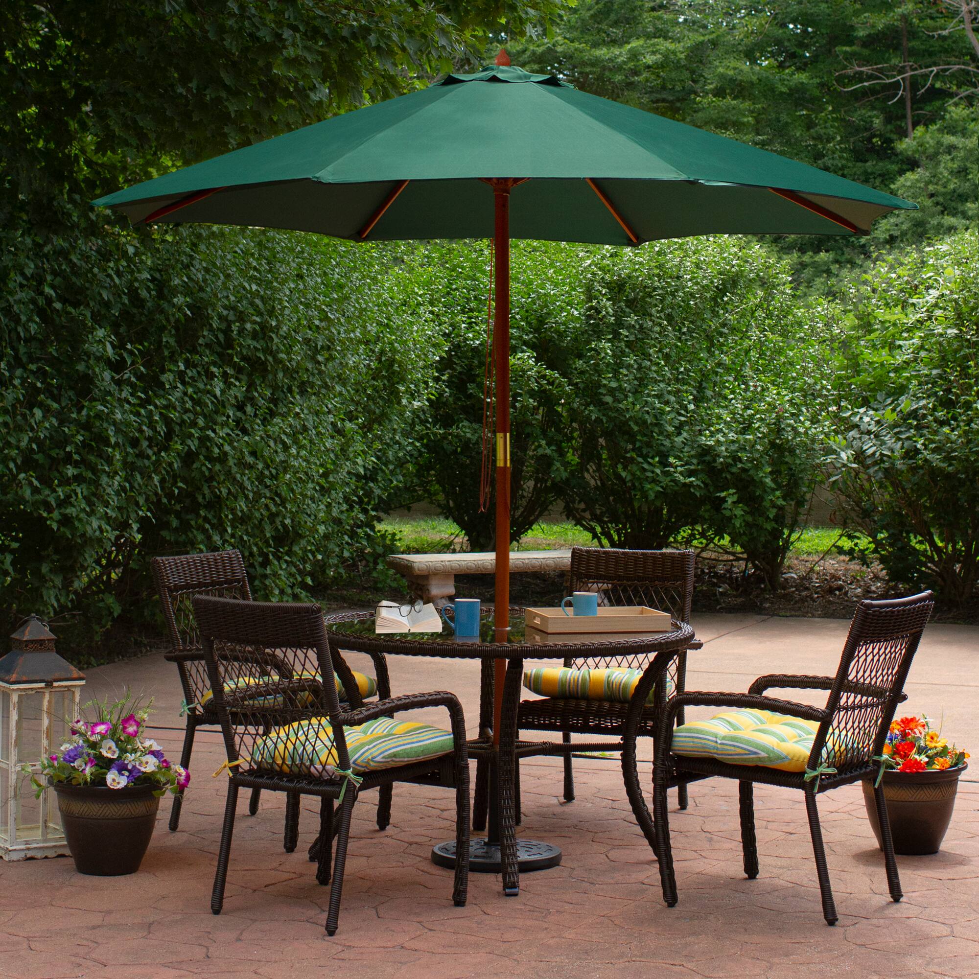 8.5ft. Outdoor Patio Market Umbrella with Wooden Pole